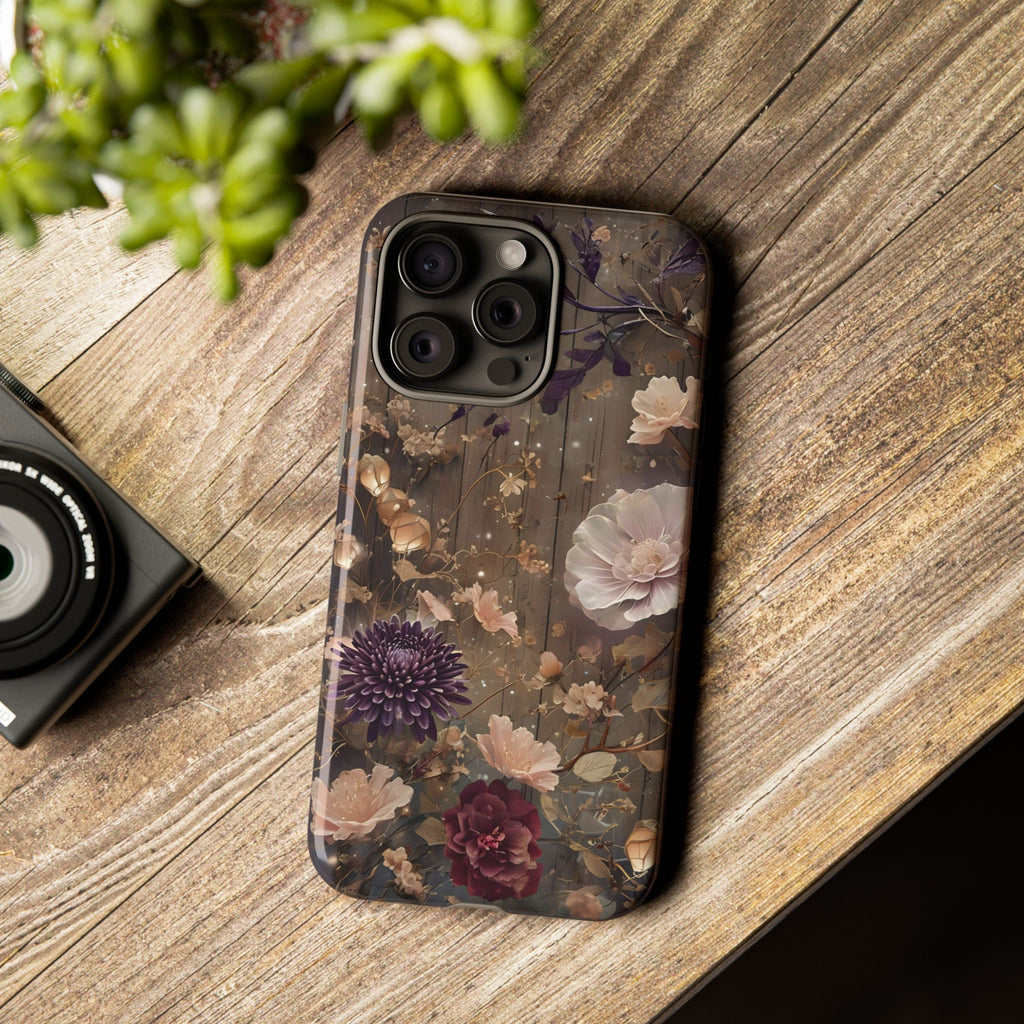 Tough Cases, Enchanting Floral Pattern - Floral Phone Case, Protective Phone Cover, Botanical Design, Flower Print, Tough Shell for Device