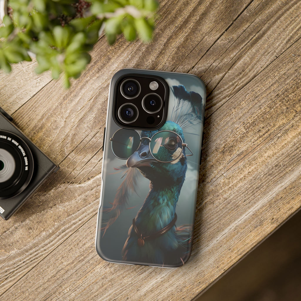Phone Case, Peacock Design, Neon Lighting, Unique Gift, Hard Shell Cover, Protective Sleeve