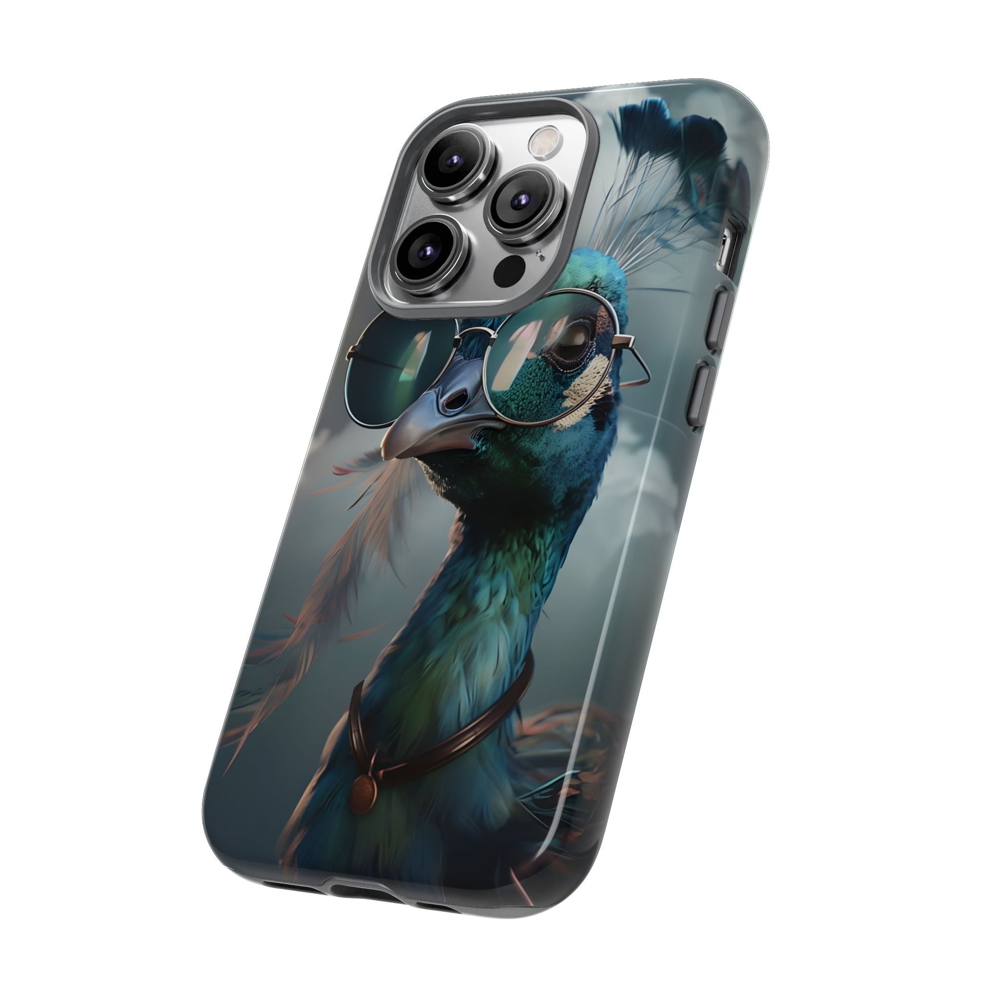 Phone Case, Peacock Design, Neon Lighting, Unique Gift, Hard Shell Cover, Protective Sleeve