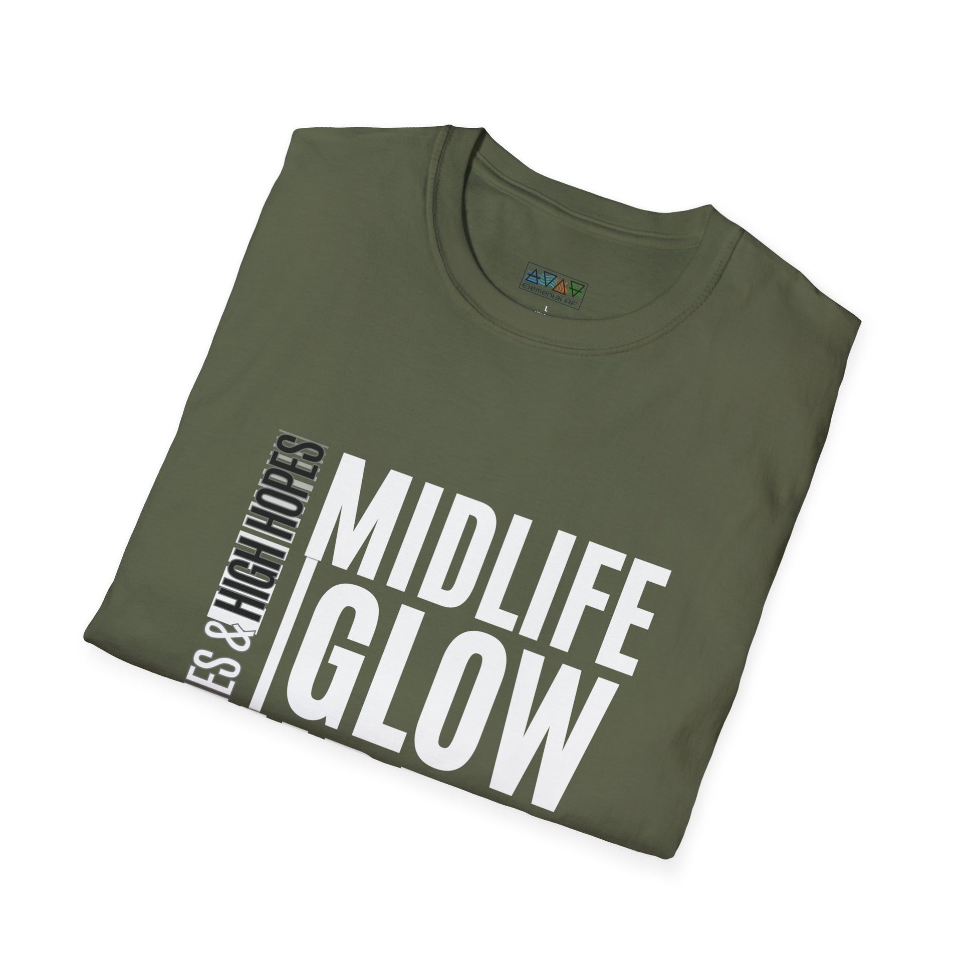 Midlife Glow Up T-Shirt - Funny Gift for Birthdays, Hot Flashes Relief, Casual Wear, Unisex Tee, Midlife Humor