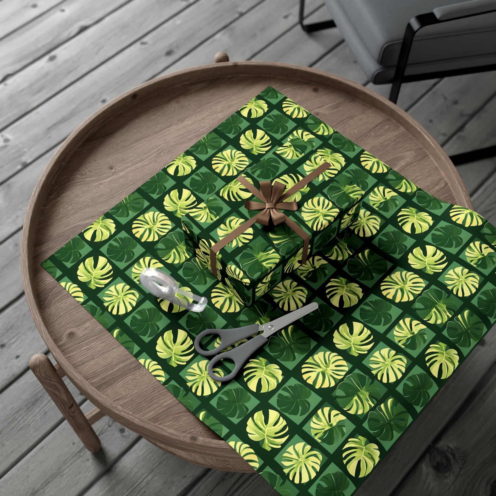 Wrapping Paper, Vibrant Tropical Botanical Pattern With Monstera Leaves - Gift Wrap Rolls, Eco-Friendly Gift Wrap, Holiday Season Wrapping