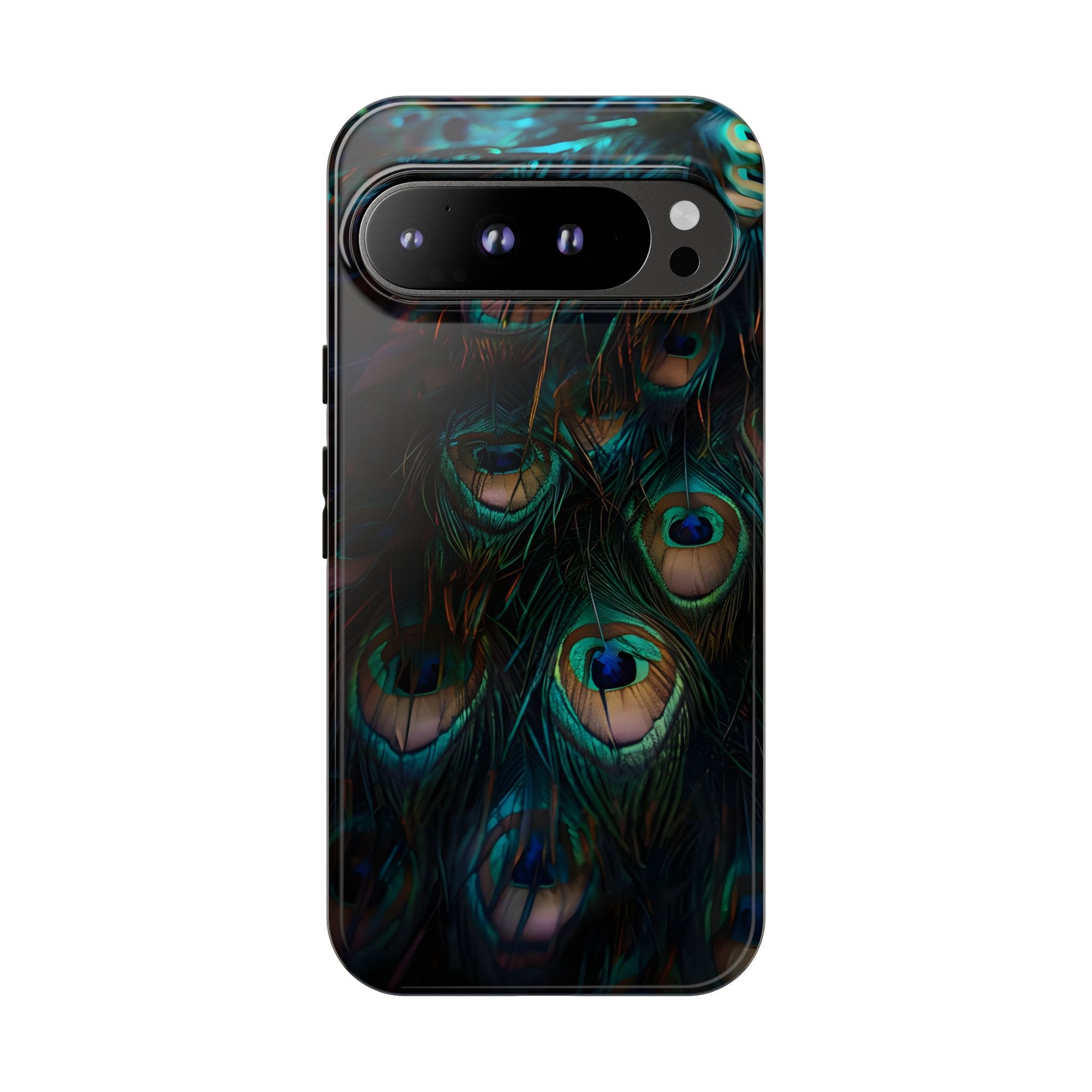 Phone Case, Close Up Peacock Feathers Design, Protective Cover, Unique Gift, Stylish Accessory, Nature Lover Gift, Feather Print Case
