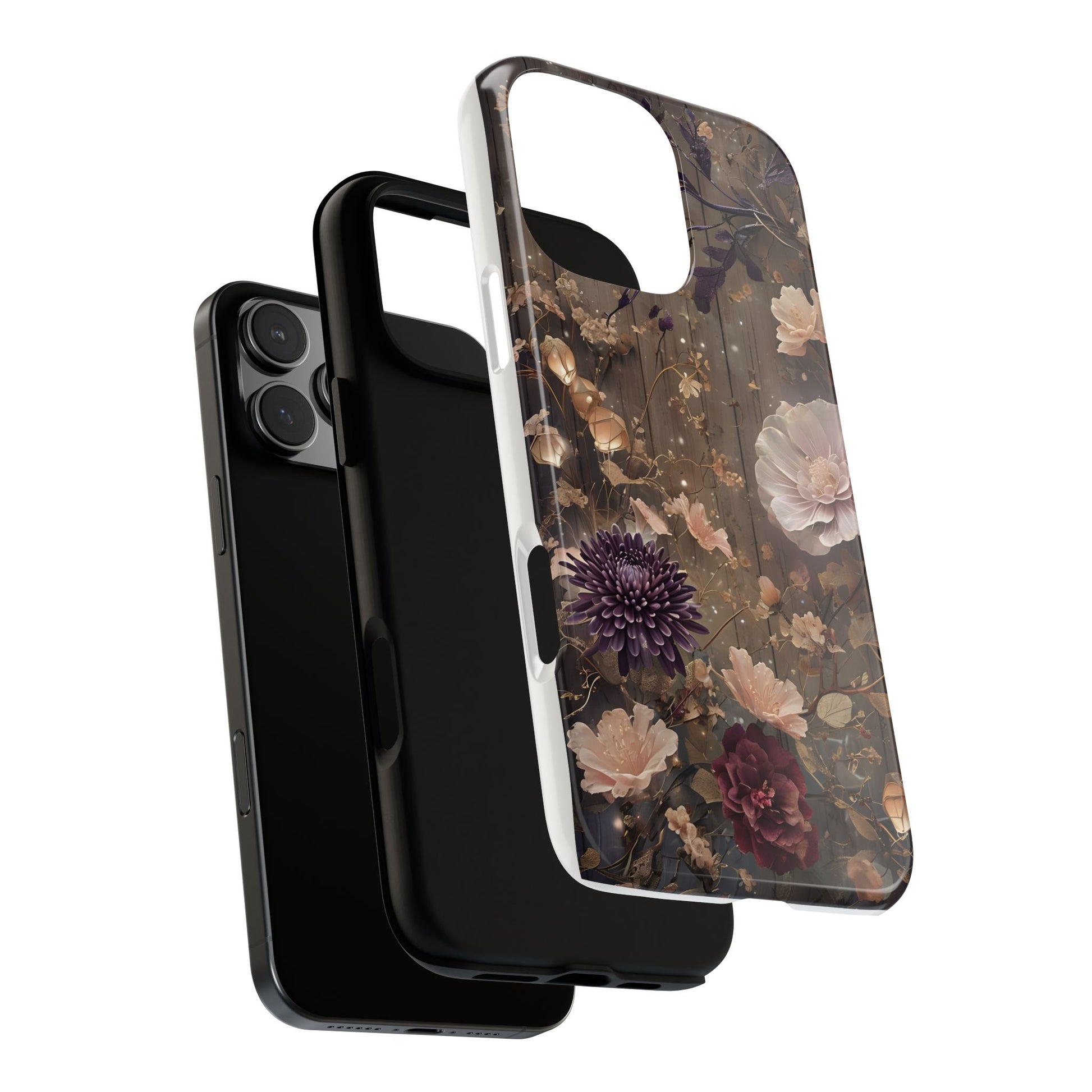 Tough Cases, Enchanting Floral Pattern - Floral Phone Case, Protective Phone Cover, Botanical Design, Flower Print, Tough Shell for Device