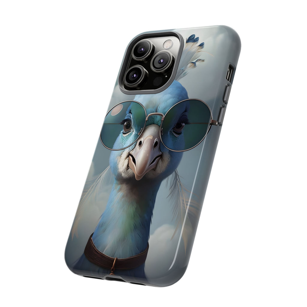 Phone Case, Glamorous Peacock Wearing Sunglasses - Protective Cover, Unique Gift, Trendy Accessories, Animal Lover, Fashionable Mobile Shell