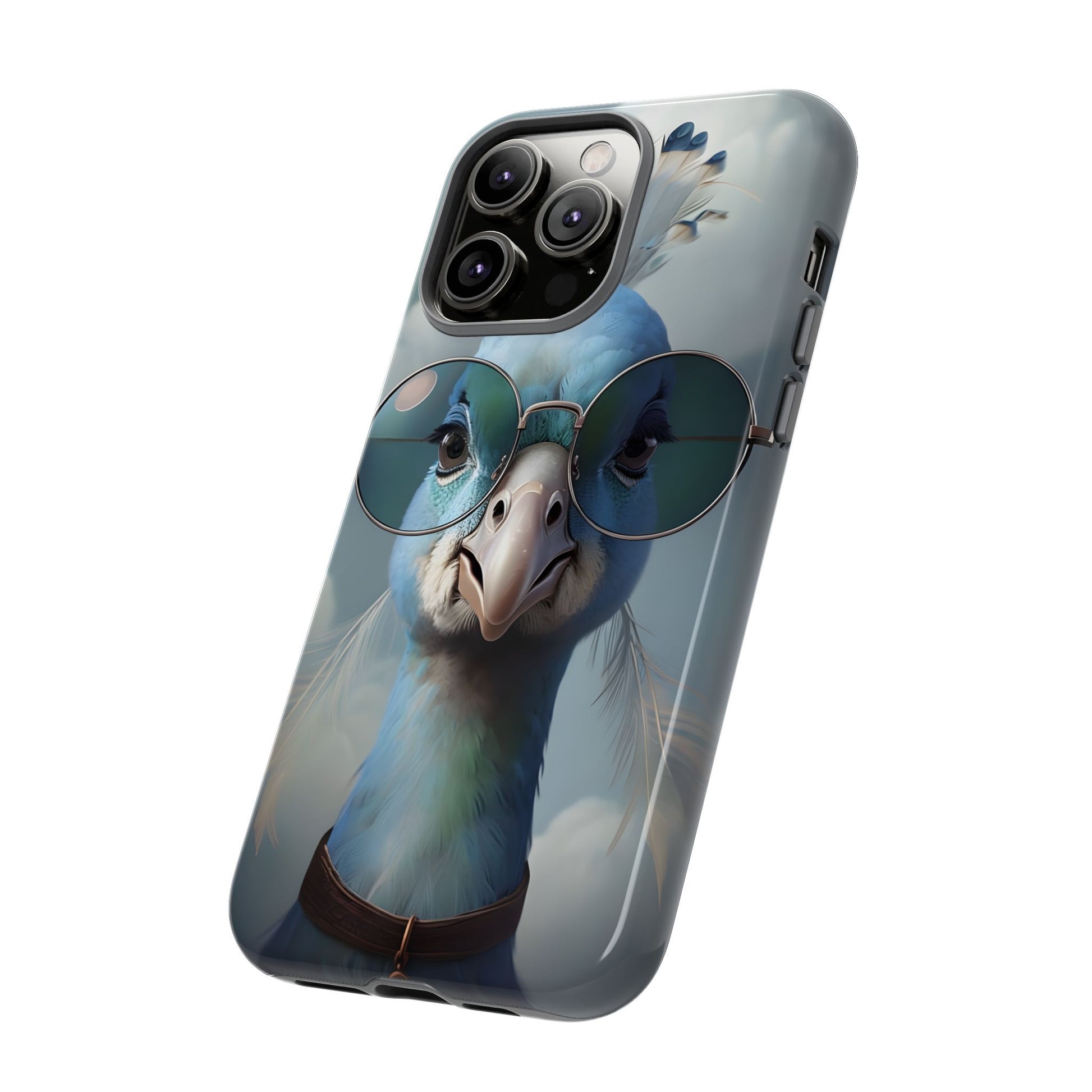 Phone Case, Glamorous Peacock Wearing Sunglasses - Protective Cover, Unique Gift, Trendy Accessories, Animal Lover, Fashionable Mobile Shell