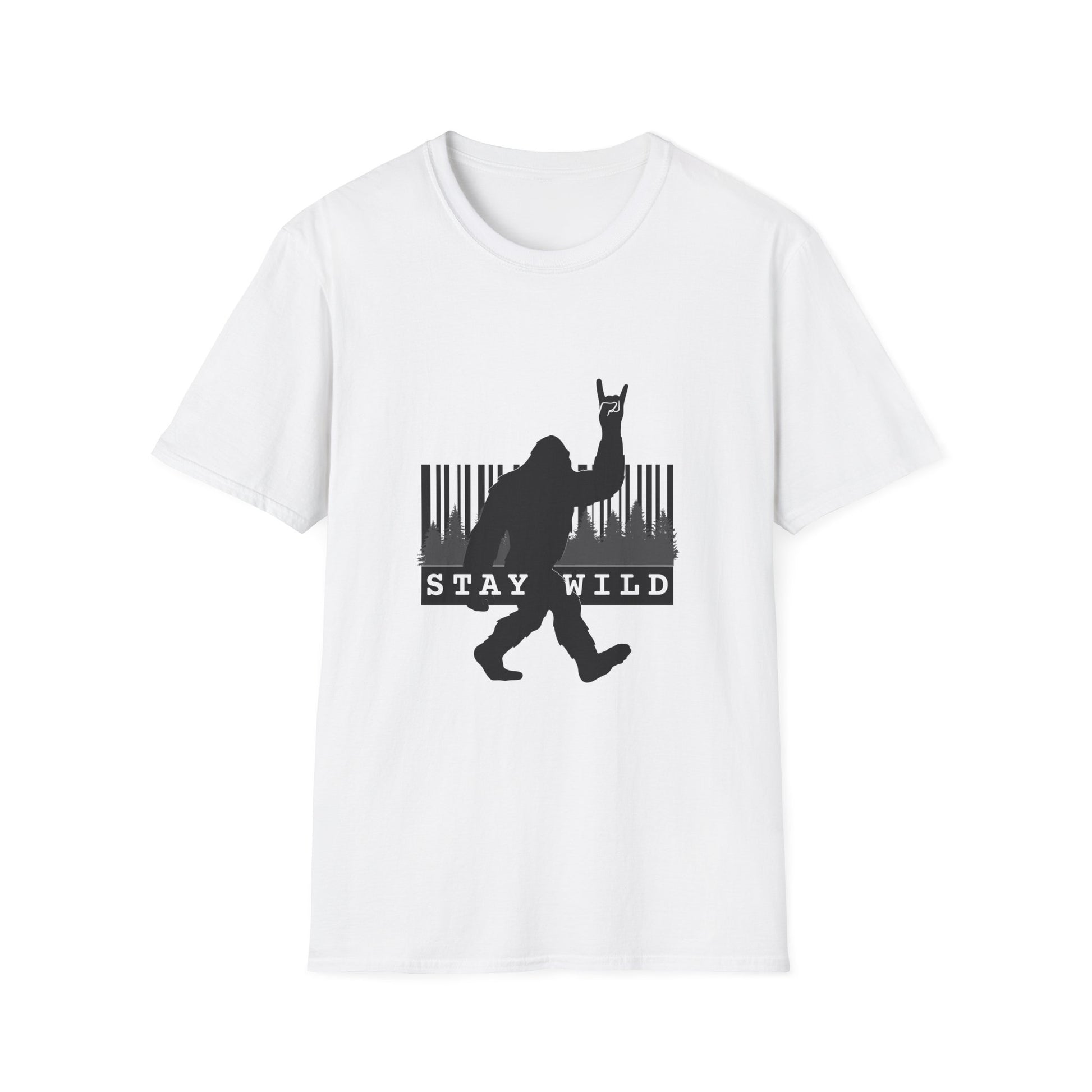 Stay Wild Bigfoot T-Shirt, Unisex Tee for Nature Lovers, Wilderness Adventure Gift, Outdoor Enthusiast Shirt, Festival Wear