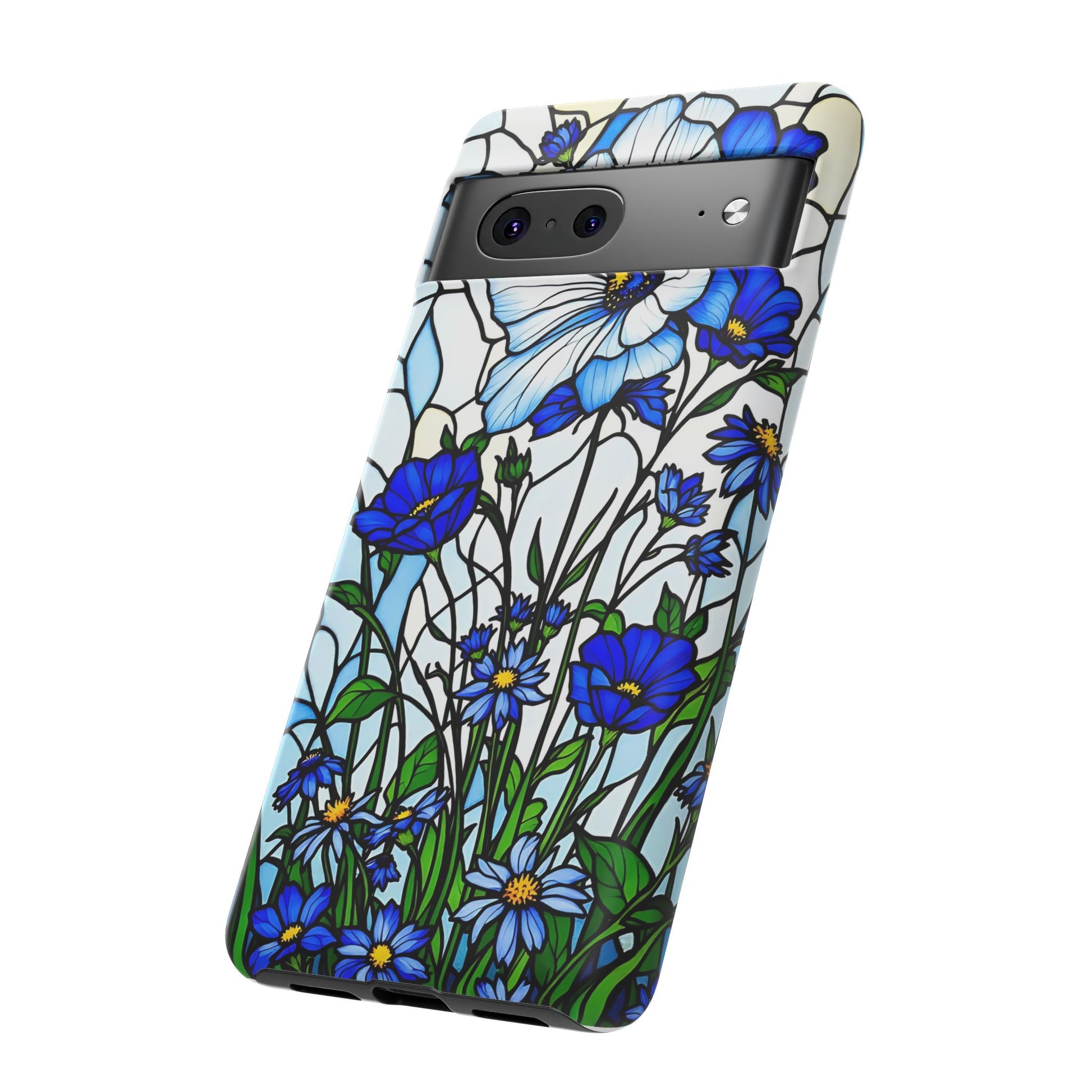 Botanical Stained Glass Tough Case - Floral Phone Cover, Protective Phone Case, Flower Pattern Phone Shell, Nature Inspired Smartphone Case,