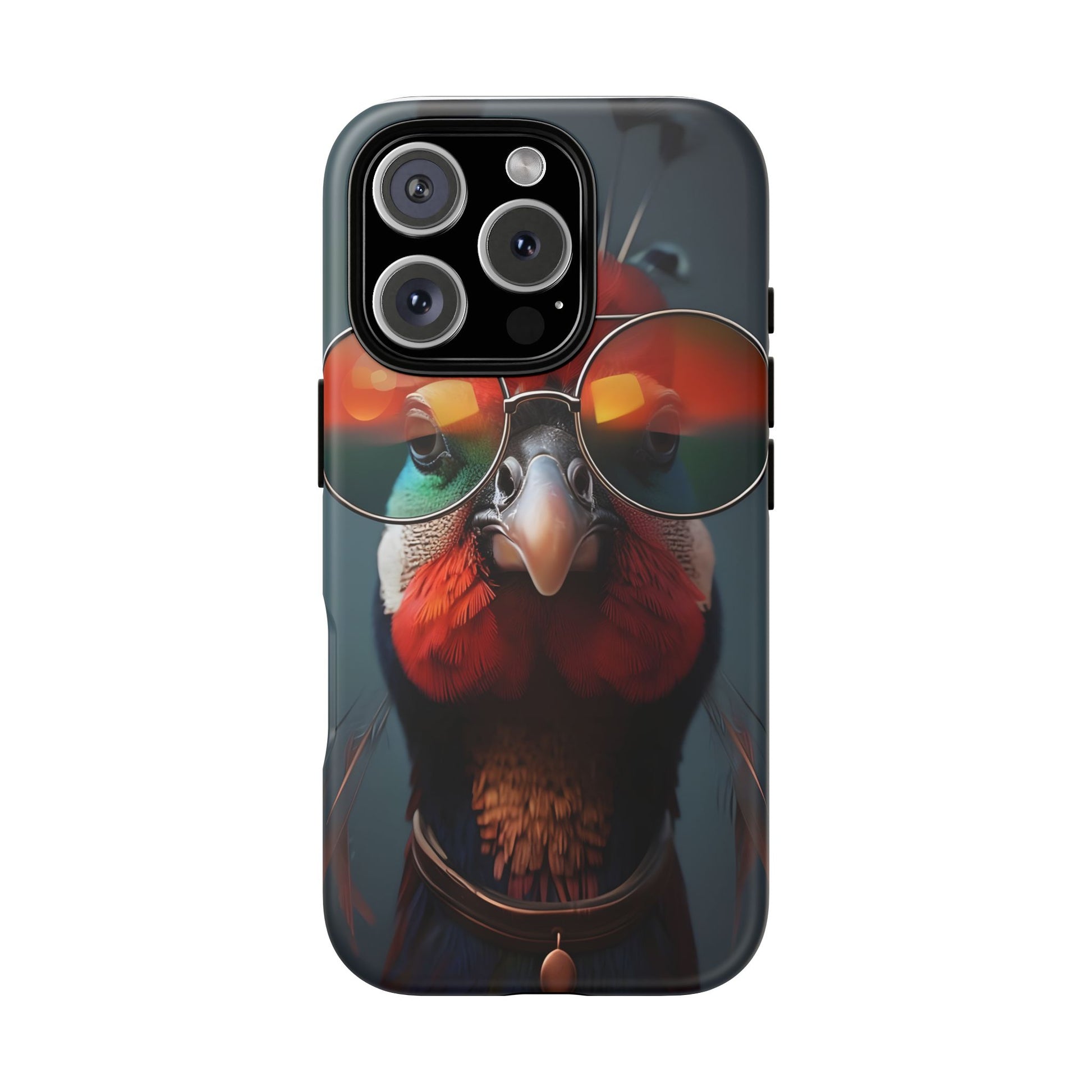 Phone Cases, Bright Exotic Bird in Cool Sunglasses, Protective Tough Cover, Tropical Animal Print, Unique Gift for Bird Lovers, Accessories
