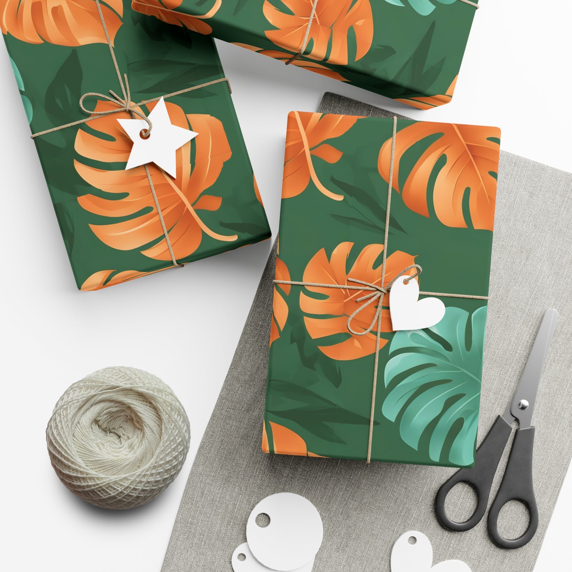 Wrapping Paper, Tropical Monstera Leaf Gift Wrap, Botanical Pattern Sheets, Colorful Holiday Gift Wrap, Jungle Party Wrap Roll, Leafy