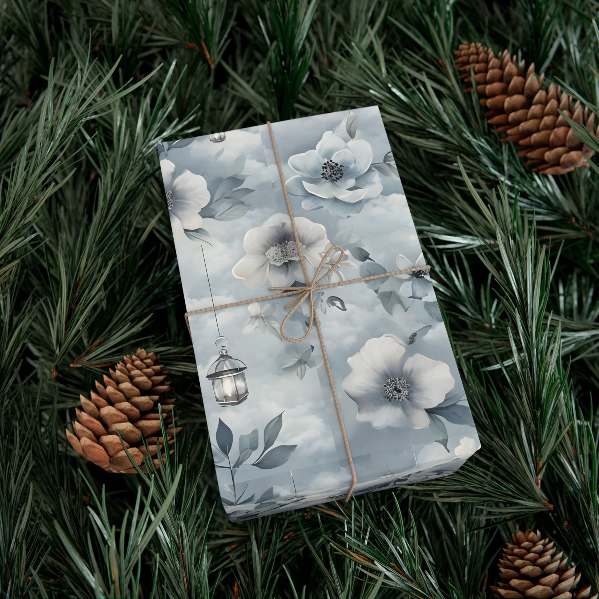 Gift Wrap Papers, Wrapping Paper, Gift Wrap Roll, Floral Lantern Design, Birthday Present, Packaging Supplies