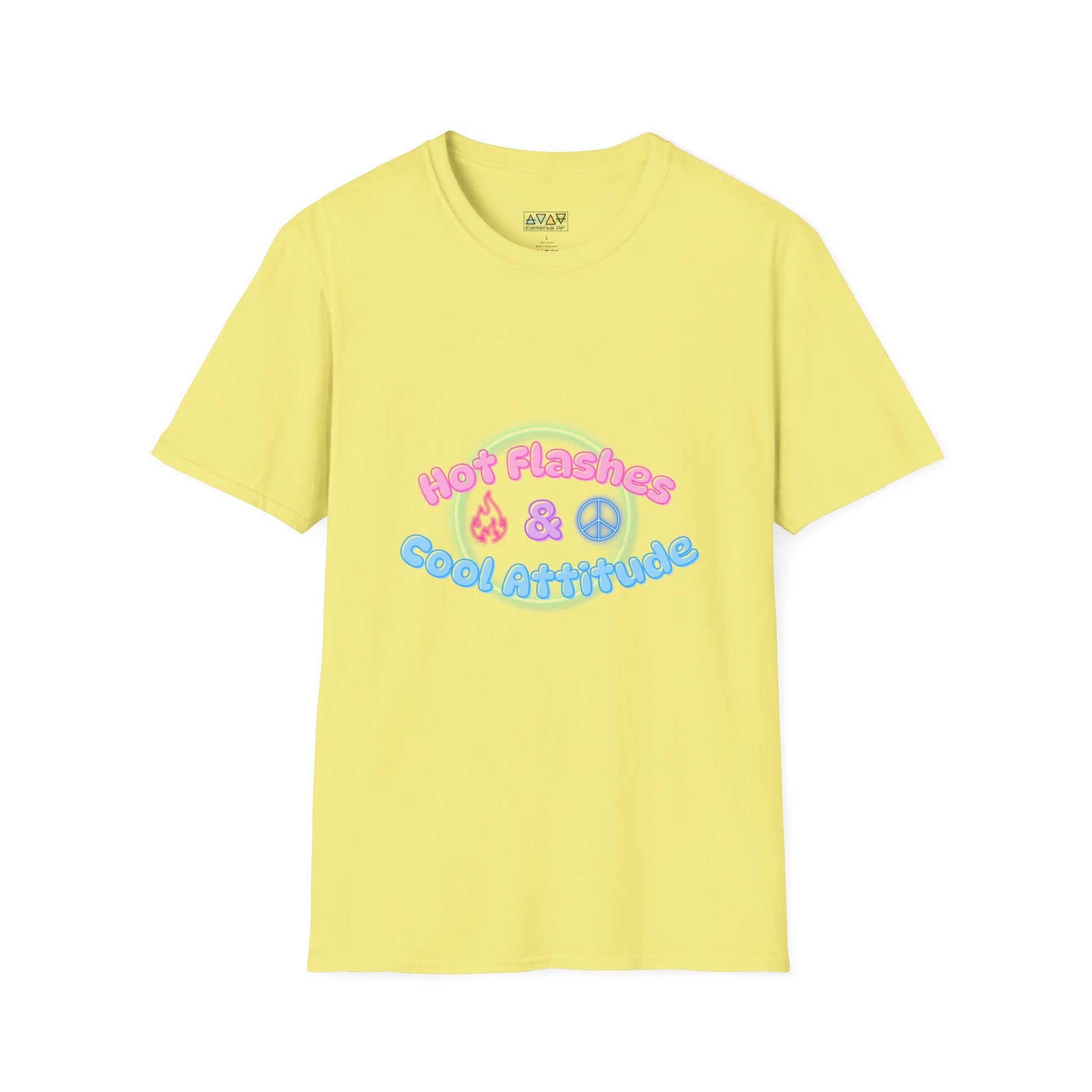 Midlife Women's Hot Flashes Cool Attitude Unisex Softstyle T-Shirt, Menopause Shirt, Funny Graphic Tee, Mom Gift, Birthday Present