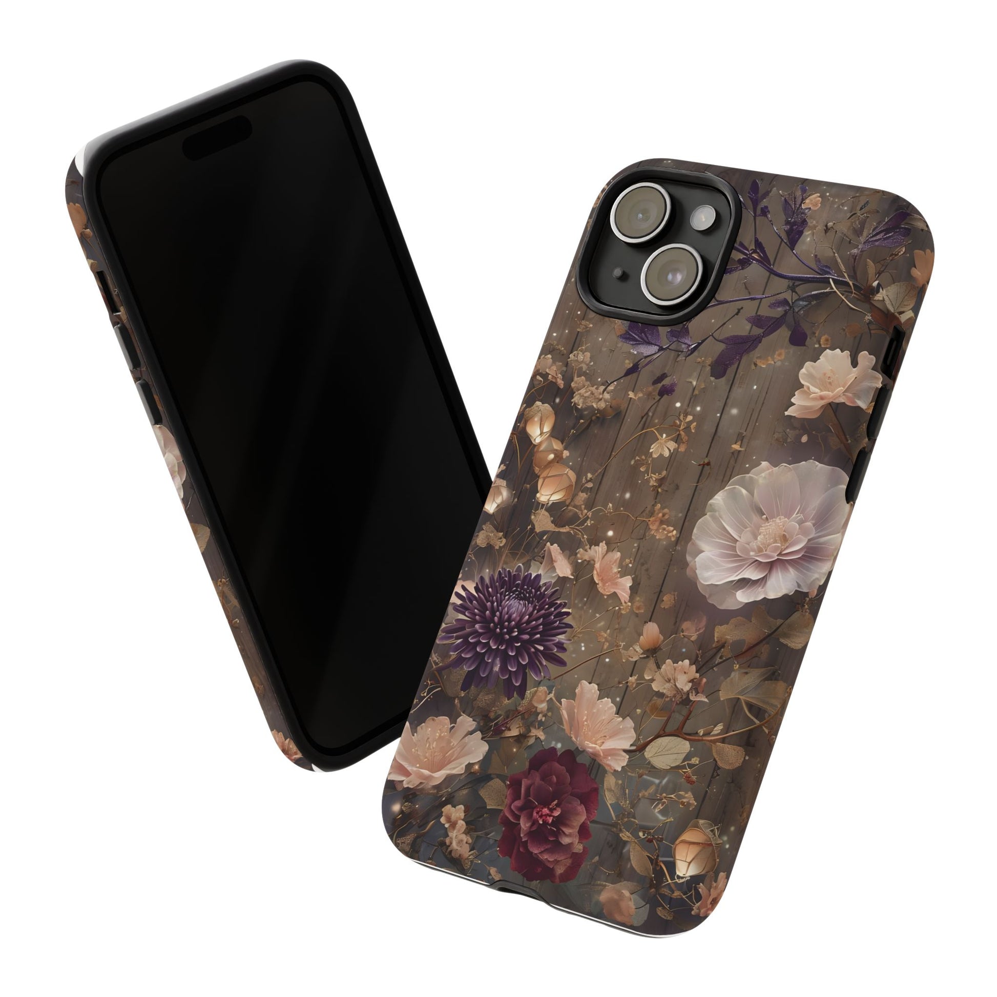 Tough Cases, Enchanting Floral Pattern - Floral Phone Case, Protective Phone Cover, Botanical Design, Flower Print, Tough Shell for Device