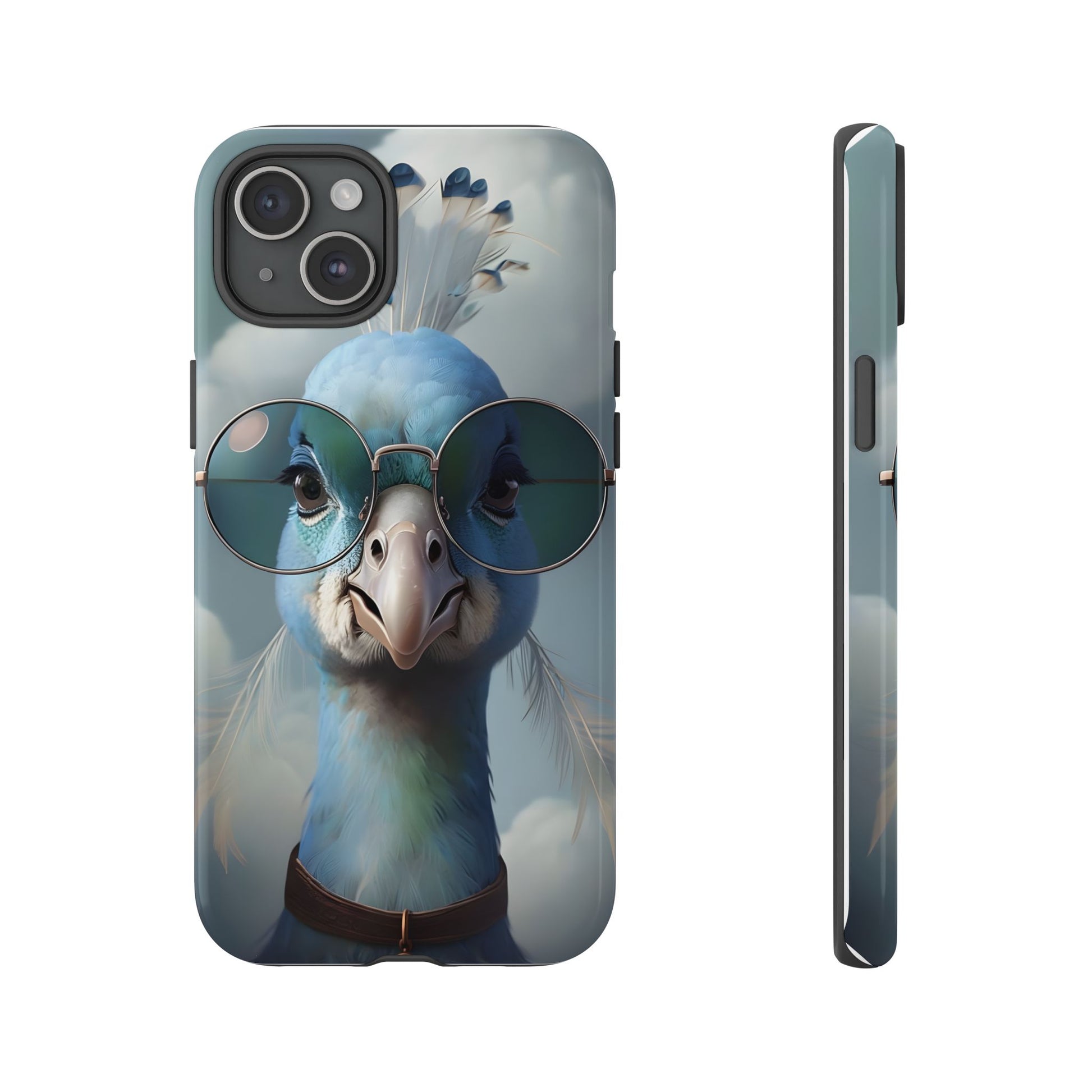 Phone Case, Glamorous Peacock Wearing Sunglasses - Protective Cover, Unique Gift, Trendy Accessories, Animal Lover, Fashionable Mobile Shell