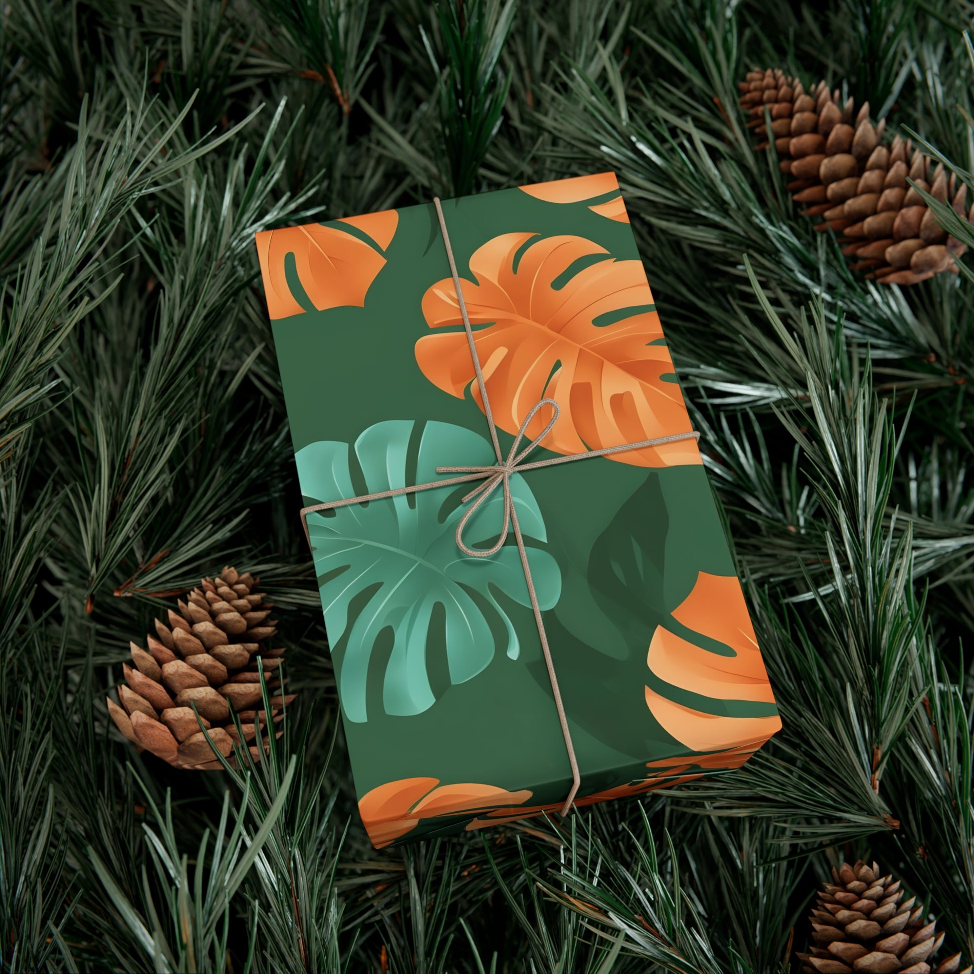 Wrapping Paper, Tropical Monstera Leaf Gift Wrap, Botanical Pattern Sheets, Colorful Holiday Gift Wrap, Jungle Party Wrap Roll, Leafy
