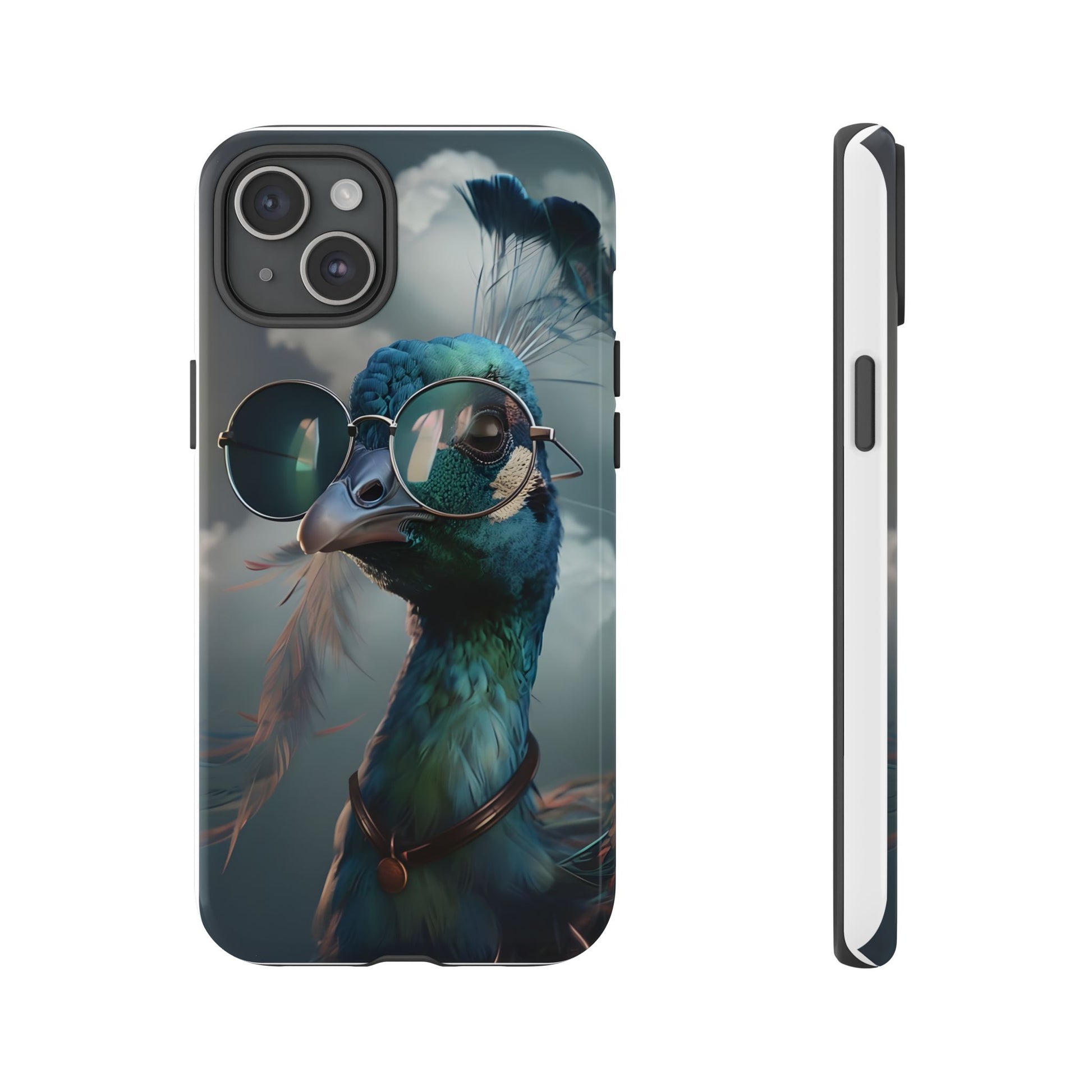 Phone Case, Peacock Design, Neon Lighting, Unique Gift, Hard Shell Cover, Protective Sleeve