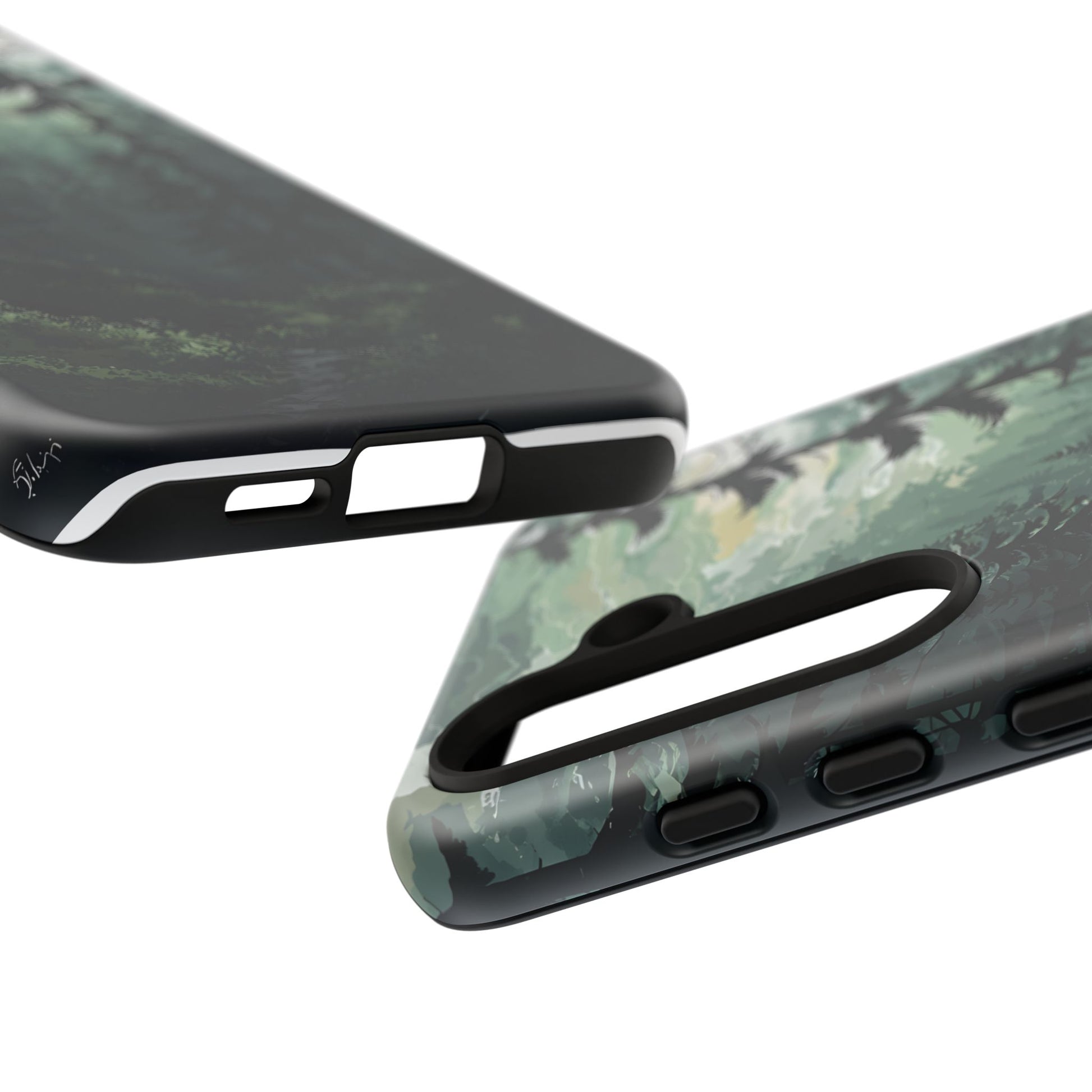 Phone Case, Serene Forest Landscape Digital Illustration Phone Case Cover, Tough Protective Cover, Unique Gift, Trendy
