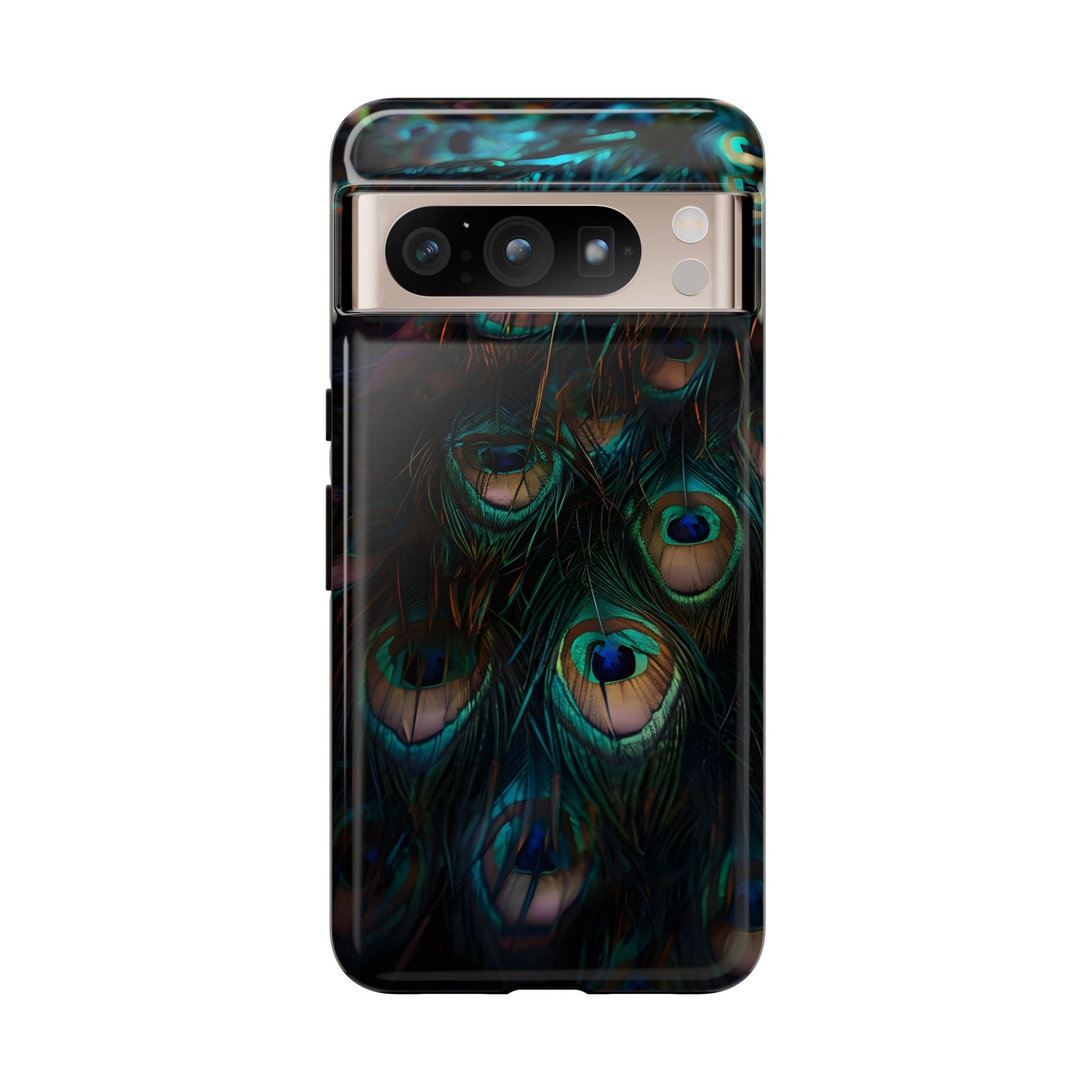 Phone Case, Close Up Peacock Feathers Design, Protective Cover, Unique Gift, Stylish Accessory, Nature Lover Gift, Feather Print Case