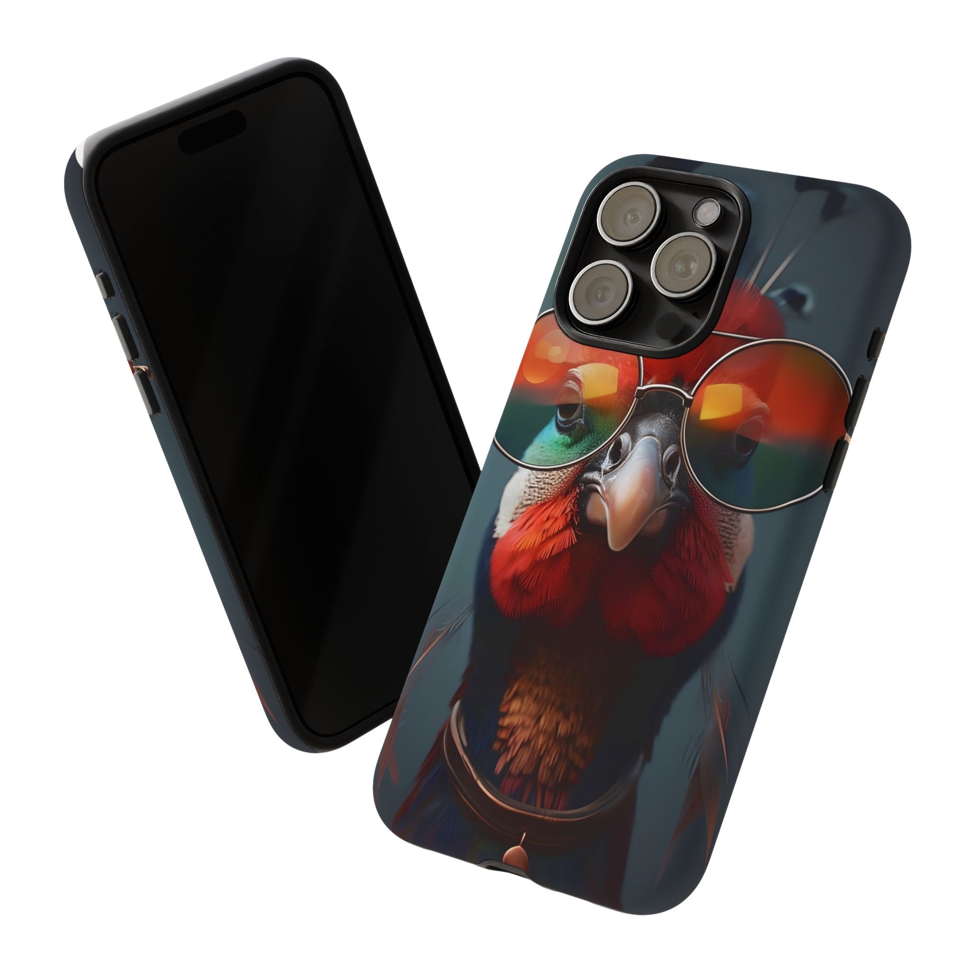 Phone Cases, Bright Exotic Bird in Cool Sunglasses, Protective Tough Cover, Tropical Animal Print, Unique Gift for Bird Lovers, Accessories