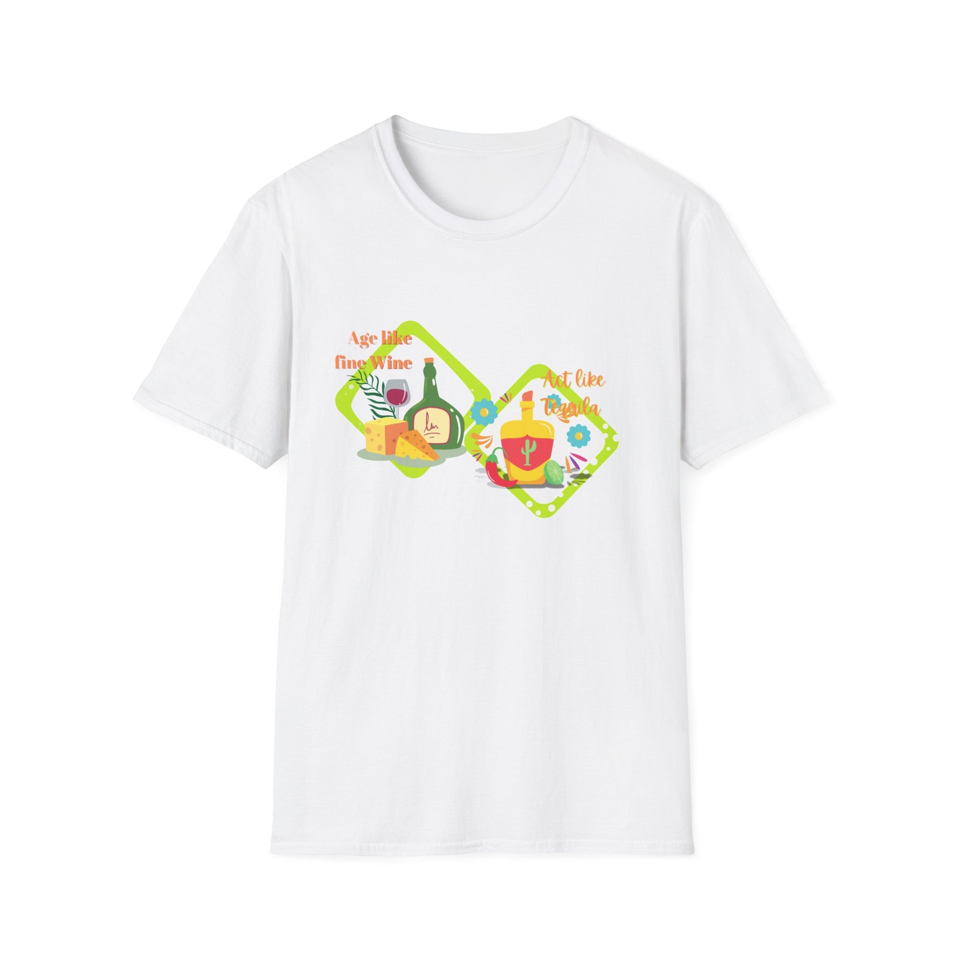 Aging Like Fine Wine Unisex Softstyle T-Shirt, Perfect Gift for Wine Lovers, Funny Wine Quote Tee, Casual Drink Apparel, Birthday Gift Idea