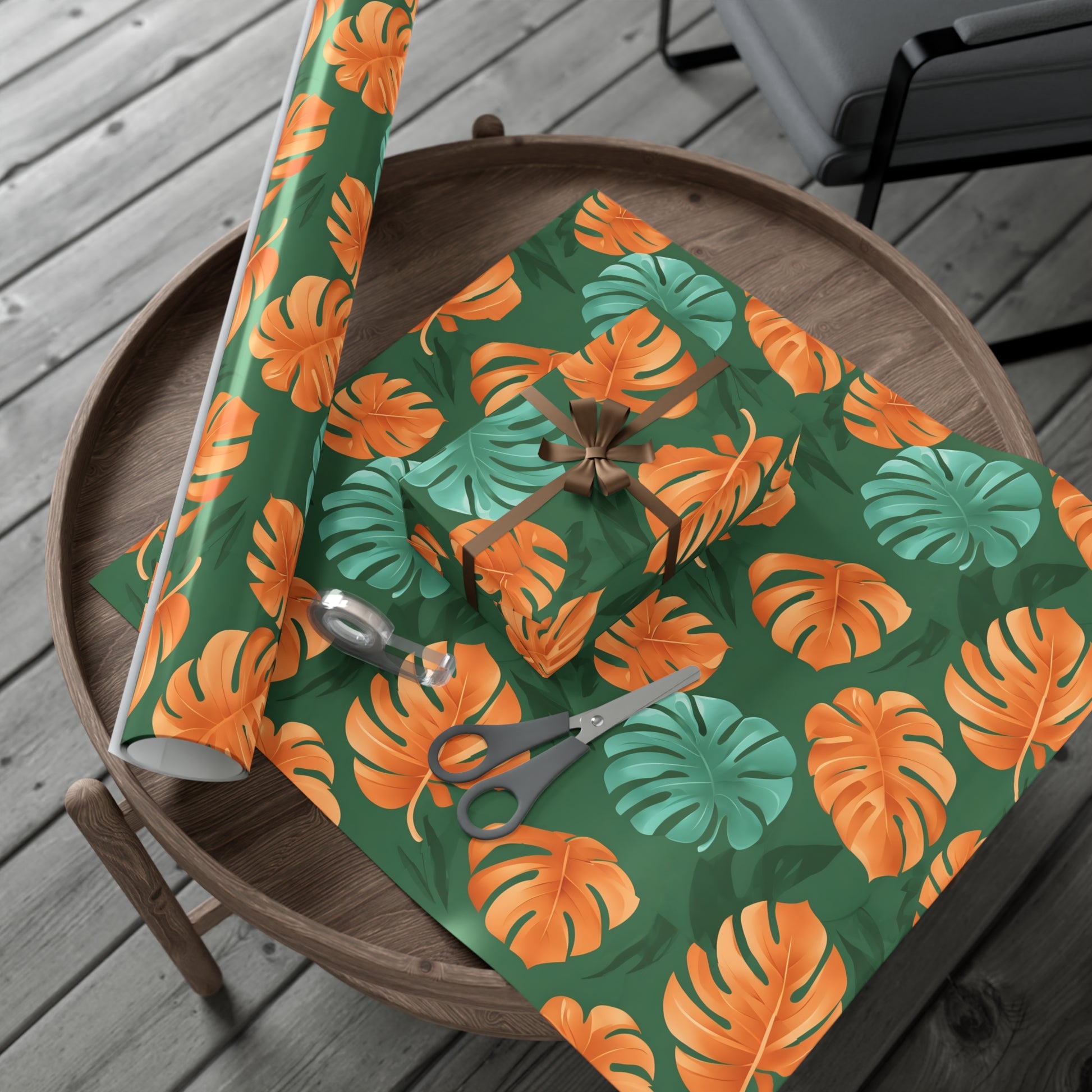 Wrapping Paper, Tropical Monstera Leaf Gift Wrap, Botanical Pattern Sheets, Colorful Holiday Gift Wrap, Jungle Party Wrap Roll, Leafy