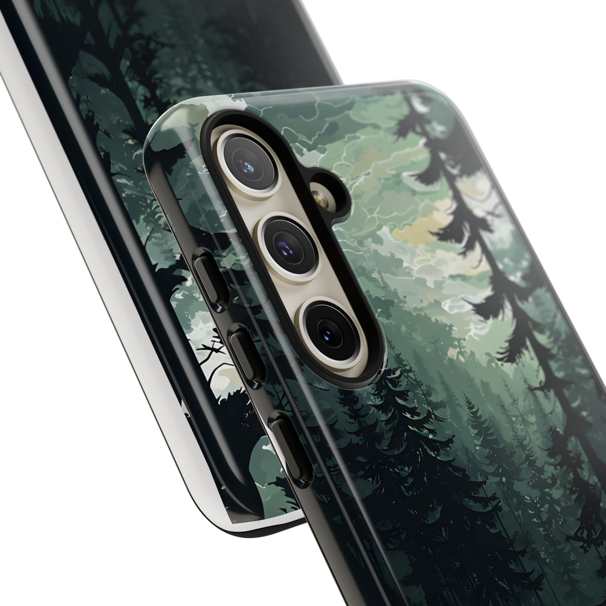 Phone Case, Serene Forest Landscape Digital Illustration Phone Case Cover, Tough Protective Cover, Unique Gift, Trendy