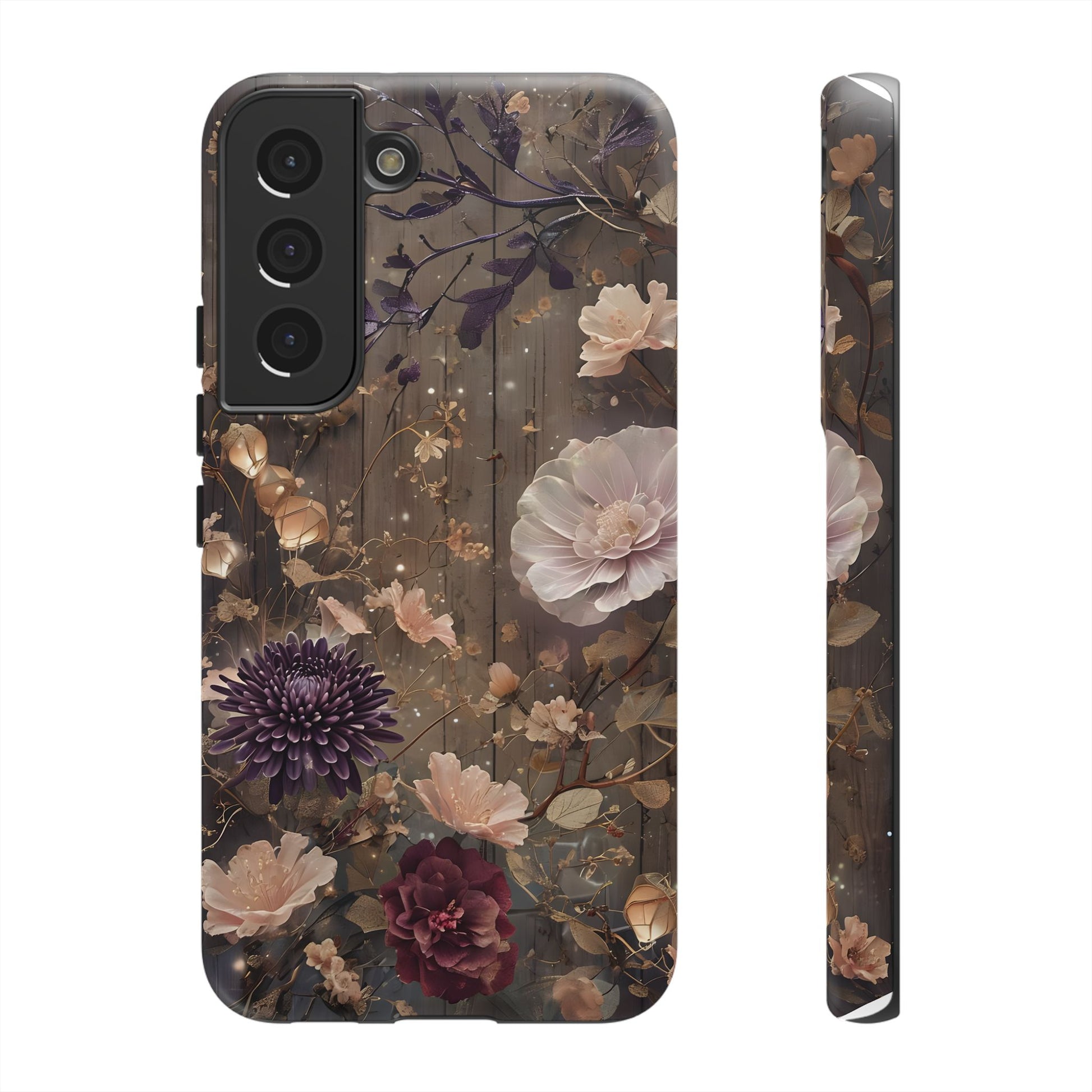 Tough Cases, Enchanting Floral Pattern - Floral Phone Case, Protective Phone Cover, Botanical Design, Flower Print, Tough Shell for Device