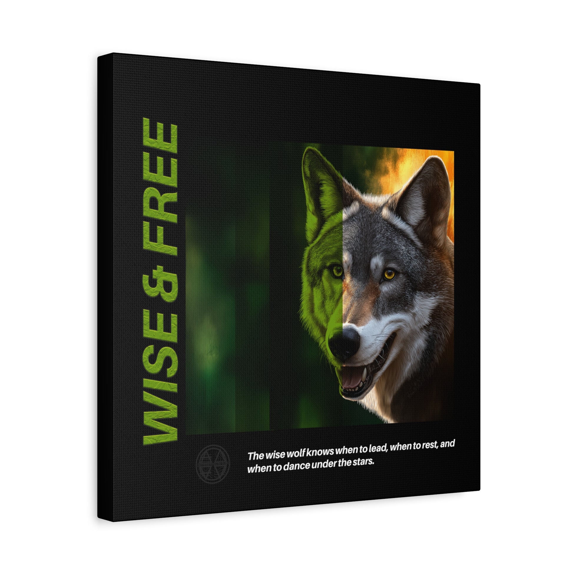 Canvas Art, Wise & Free Wall Decor, Inspirational Wolf, Motivational Home Decor, Nature-Themed Gift
