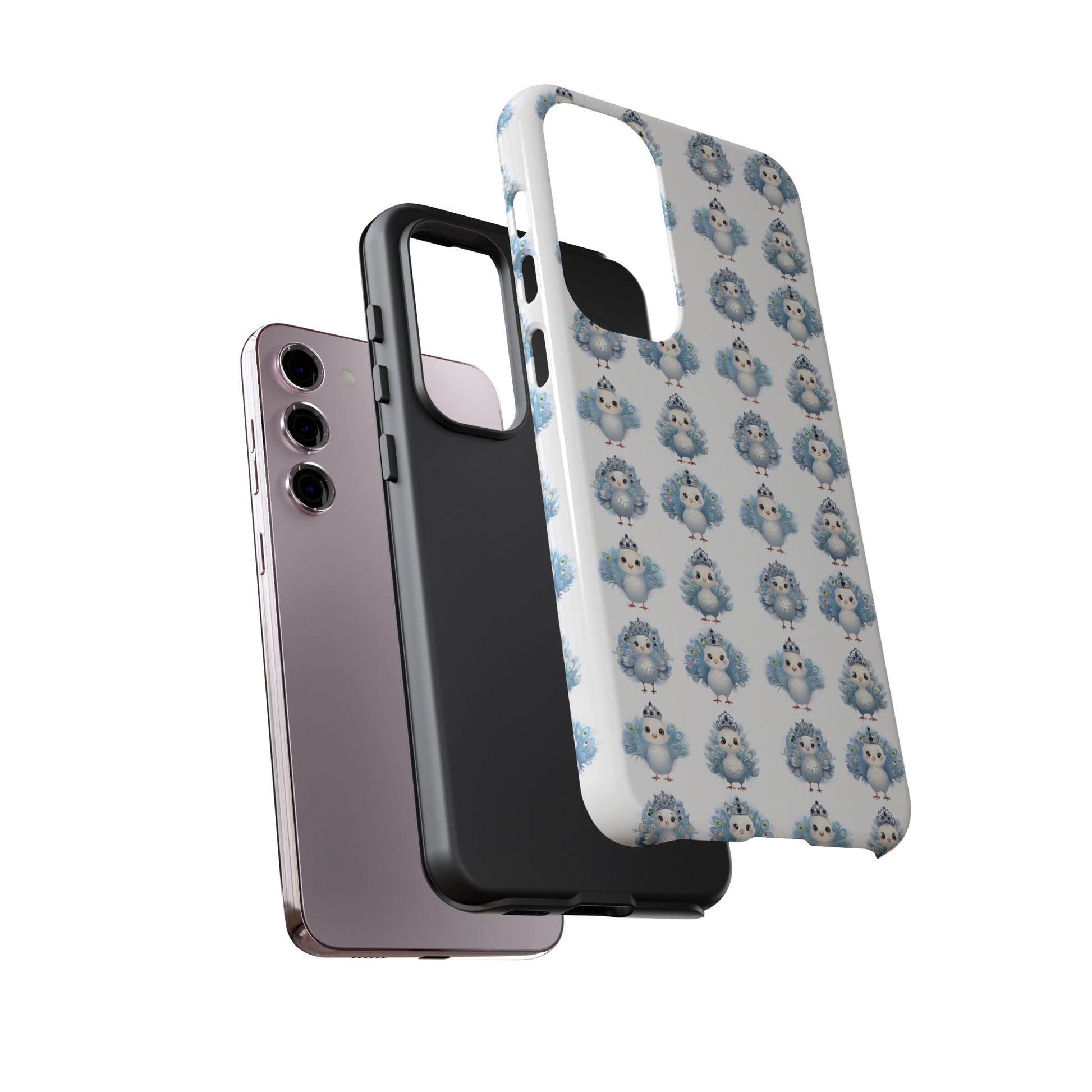 Tough Cases, Peacock Phone Covers, Animal Lover Gift, Cute Bird Accessories, Tiara Design, Protective Shell