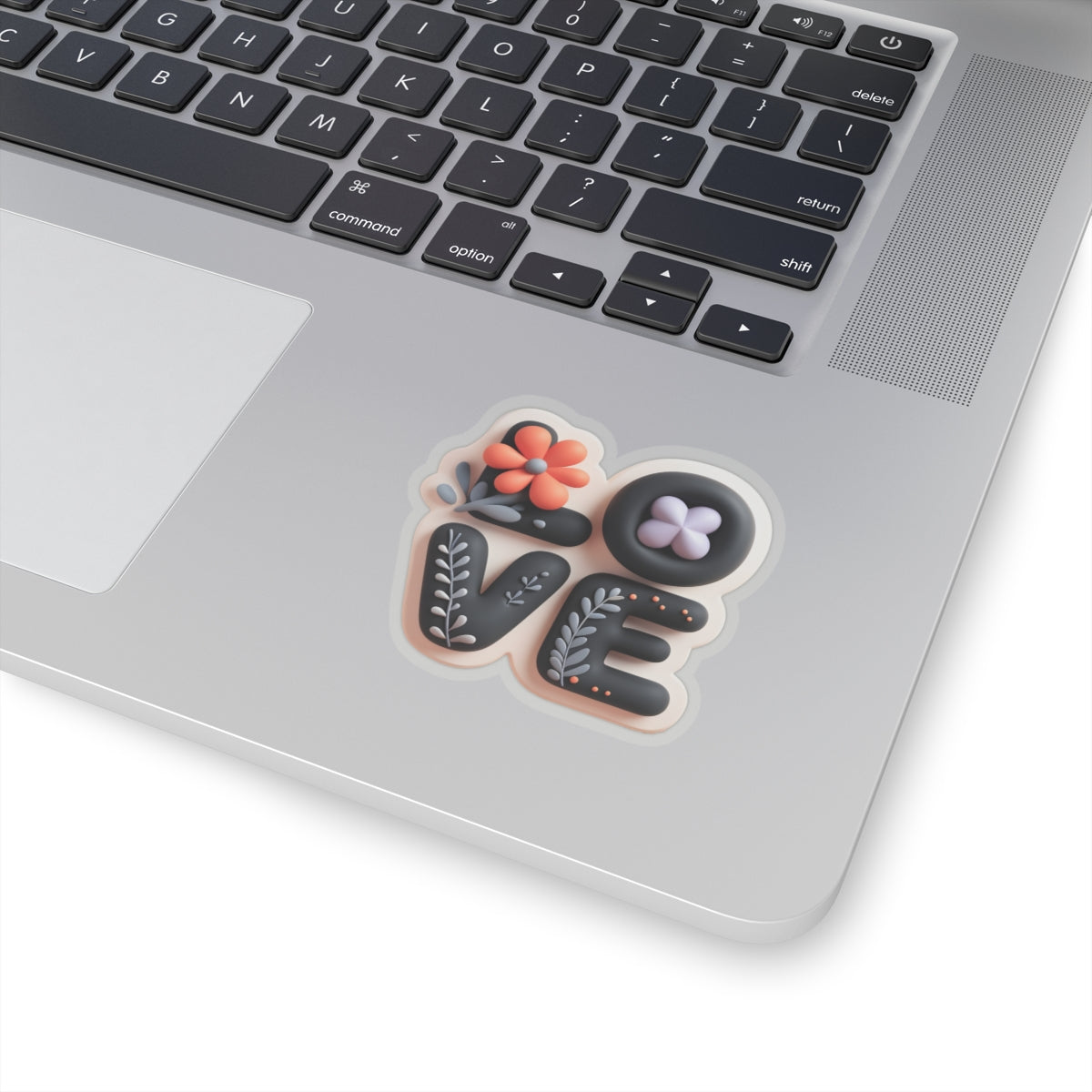Love Typography Stickers, Nature-Inspired 3D Decals, Romantic Laptop Decals, Bold Love Stickers, Cute Scrapbook Stickers, Kiss-Cut Planner