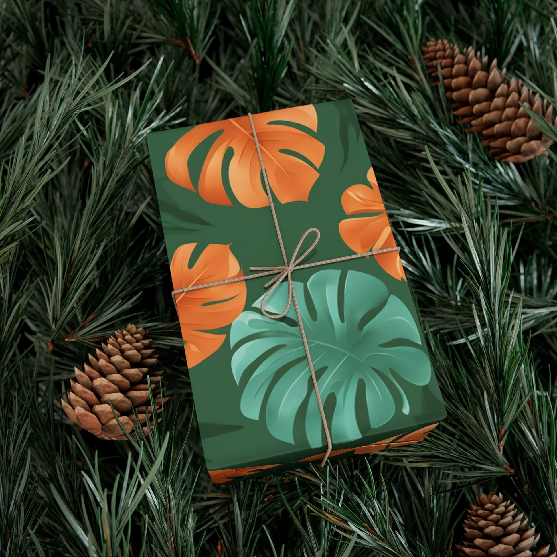 Wrapping Paper, Tropical Monstera Leaf Gift Wrap, Botanical Pattern Sheets, Colorful Holiday Gift Wrap, Jungle Party Wrap Roll, Leafy
