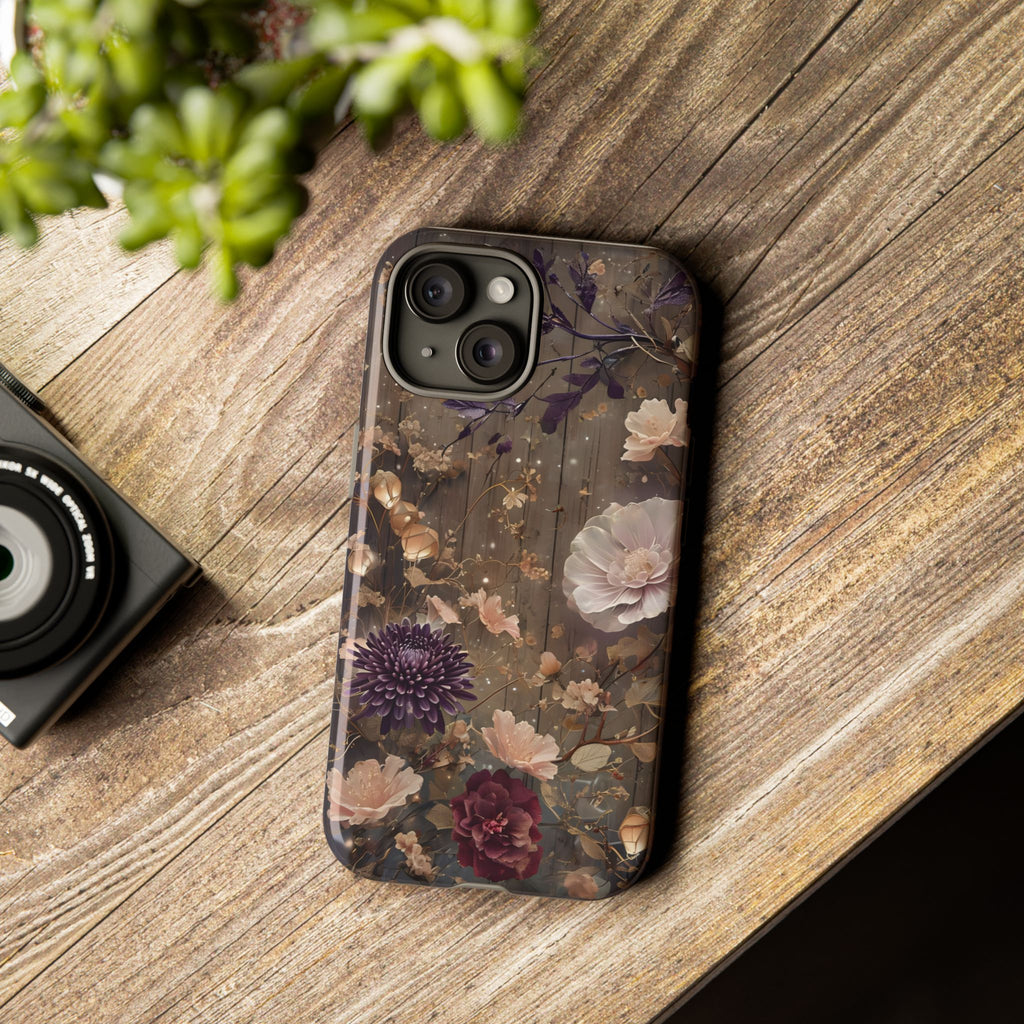 Tough Cases, Enchanting Floral Pattern - Floral Phone Case, Protective Phone Cover, Botanical Design, Flower Print, Tough Shell for Device