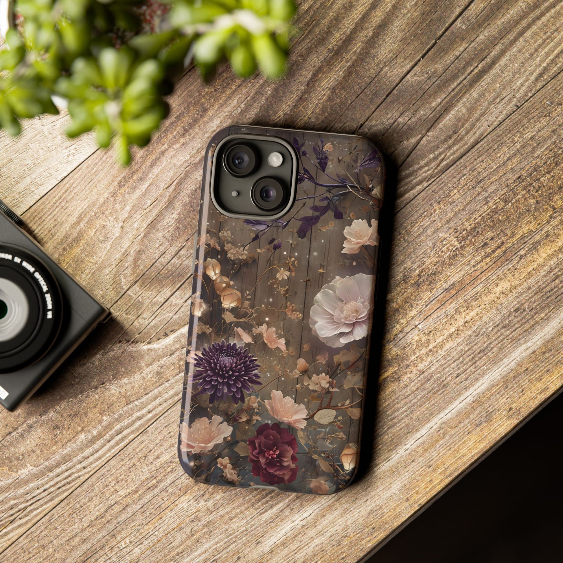 Tough Cases, Enchanting Floral Pattern - Floral Phone Case, Protective Phone Cover, Botanical Design, Flower Print, Tough Shell for Device