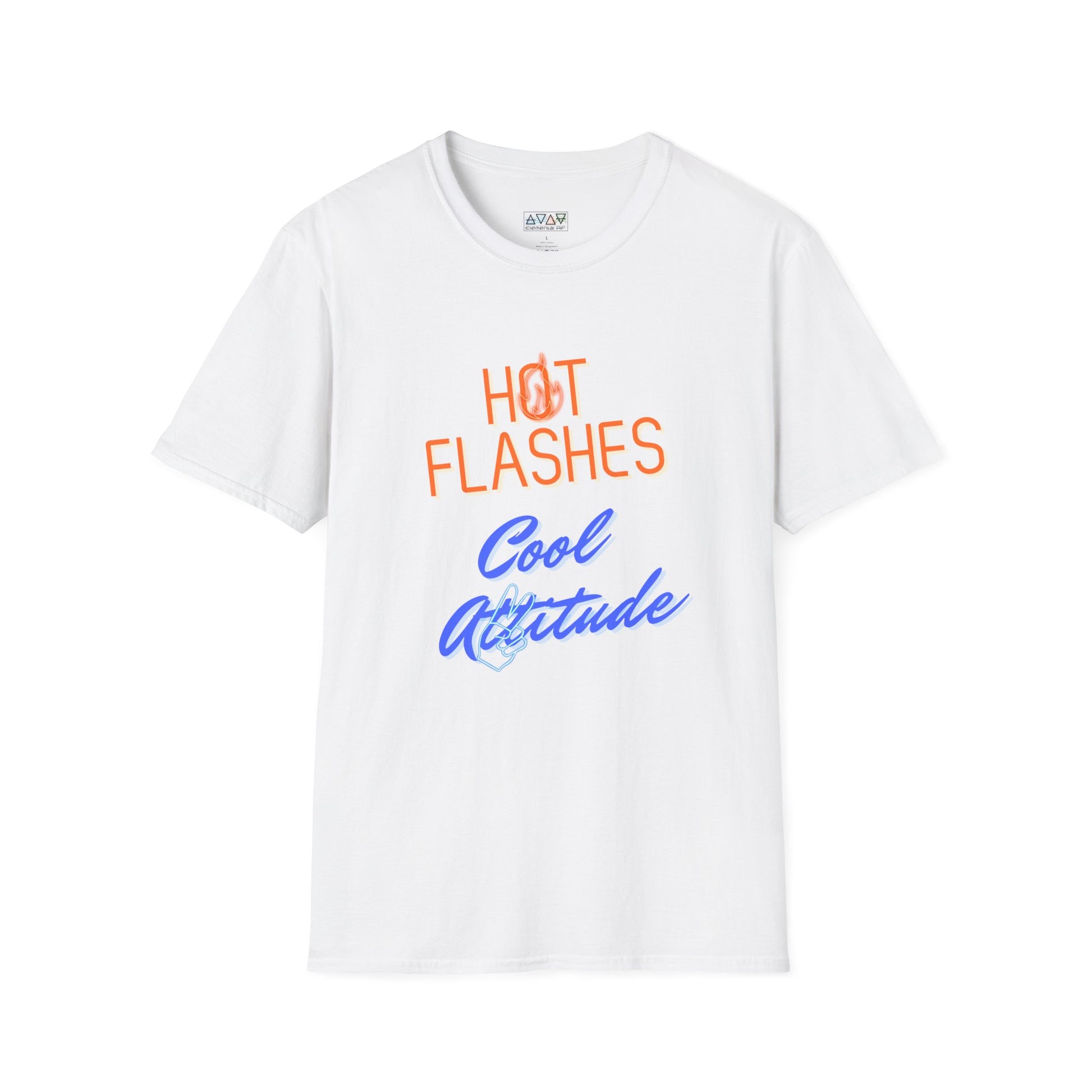 Hot Flashes & Cool Attitude Unisex T-Shirt, Funny Graphic Tee, Gift for Women, Casual Wear, Birthday Present, Summer Fashion