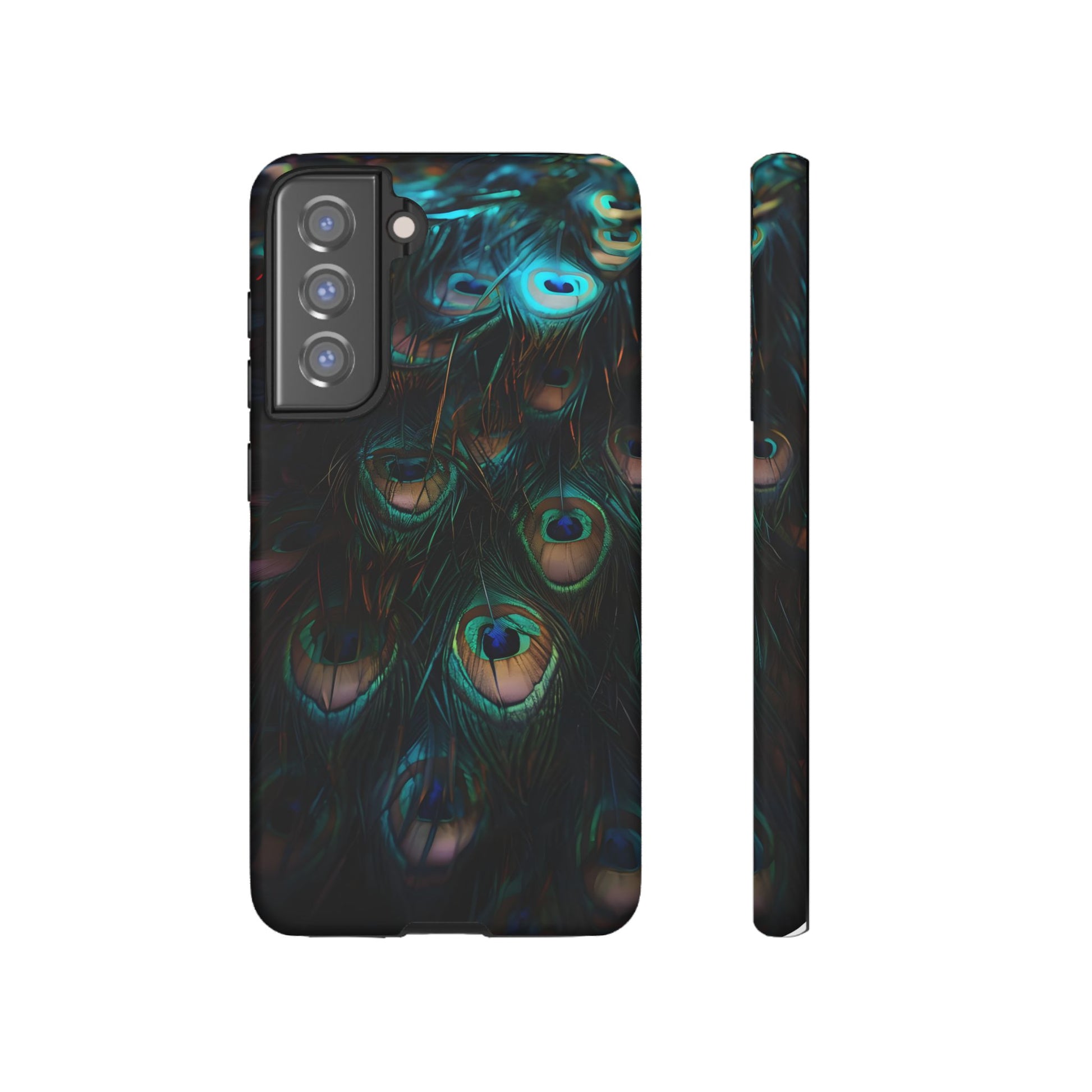 Phone Case, Close Up Peacock Feathers Design, Protective Cover, Unique Gift, Stylish Accessory, Nature Lover Gift, Feather Print Case