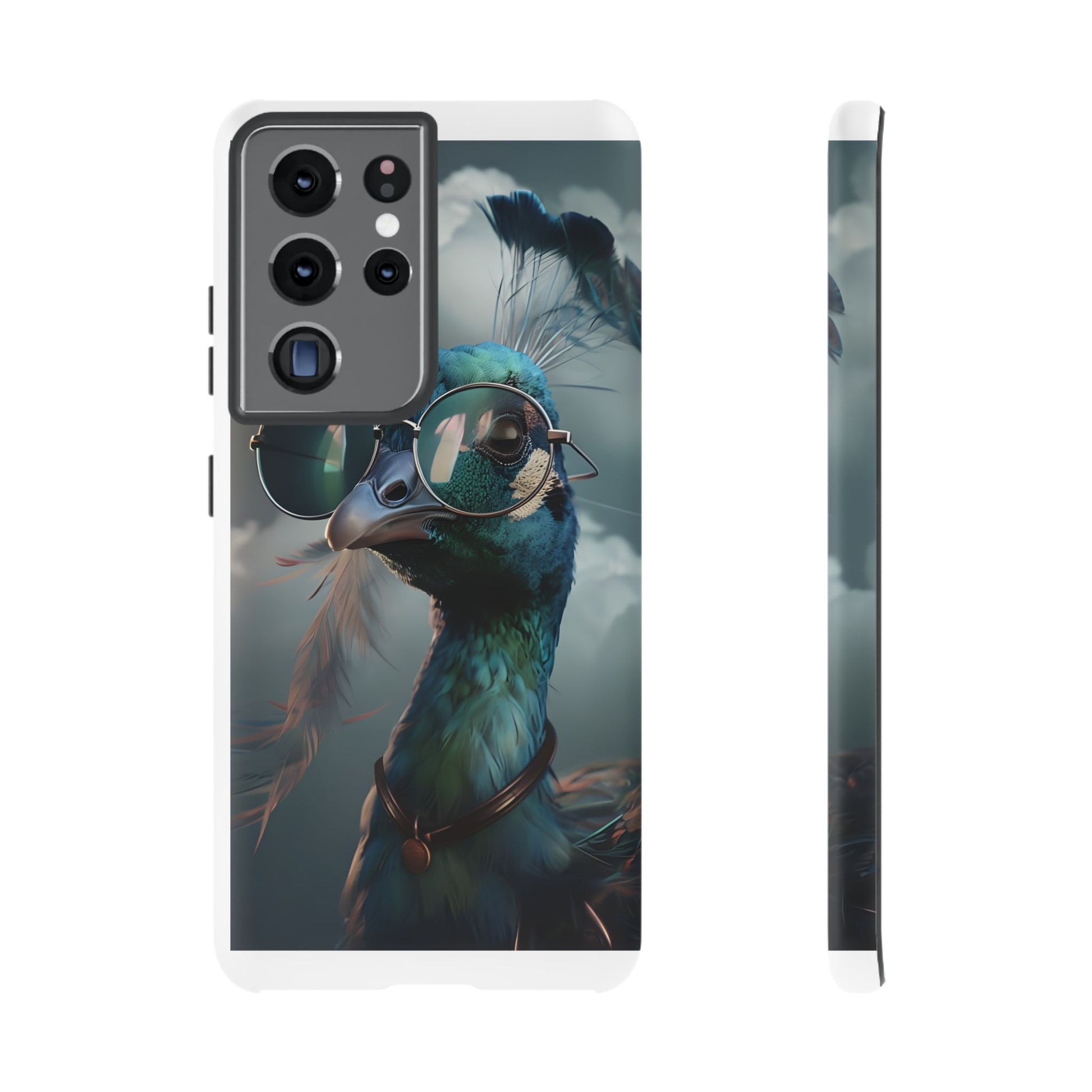 Phone Case, Peacock Design, Neon Lighting, Unique Gift, Hard Shell Cover, Protective Sleeve