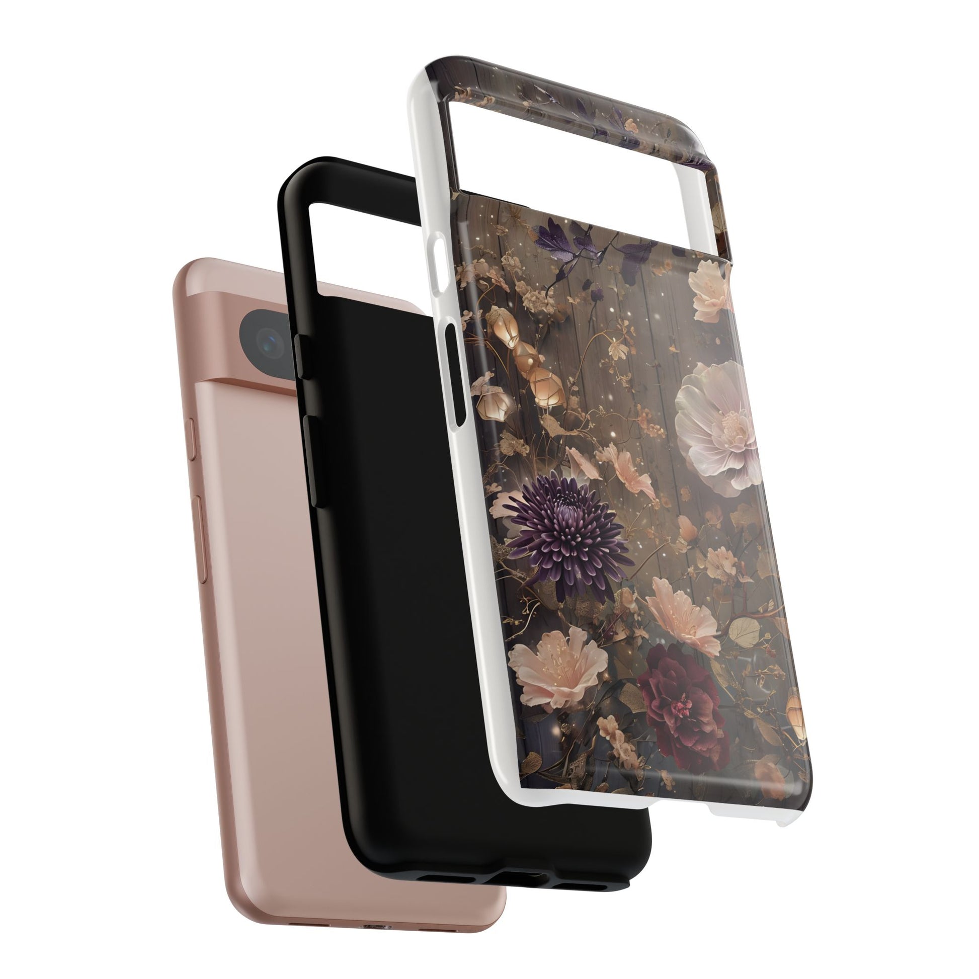 Tough Cases, Enchanting Floral Pattern - Floral Phone Case, Protective Phone Cover, Botanical Design, Flower Print, Tough Shell for Device