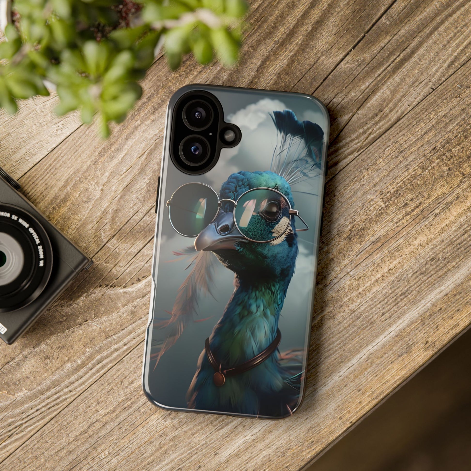 Phone Case, Peacock Design, Neon Lighting, Unique Gift, Hard Shell Cover, Protective Sleeve