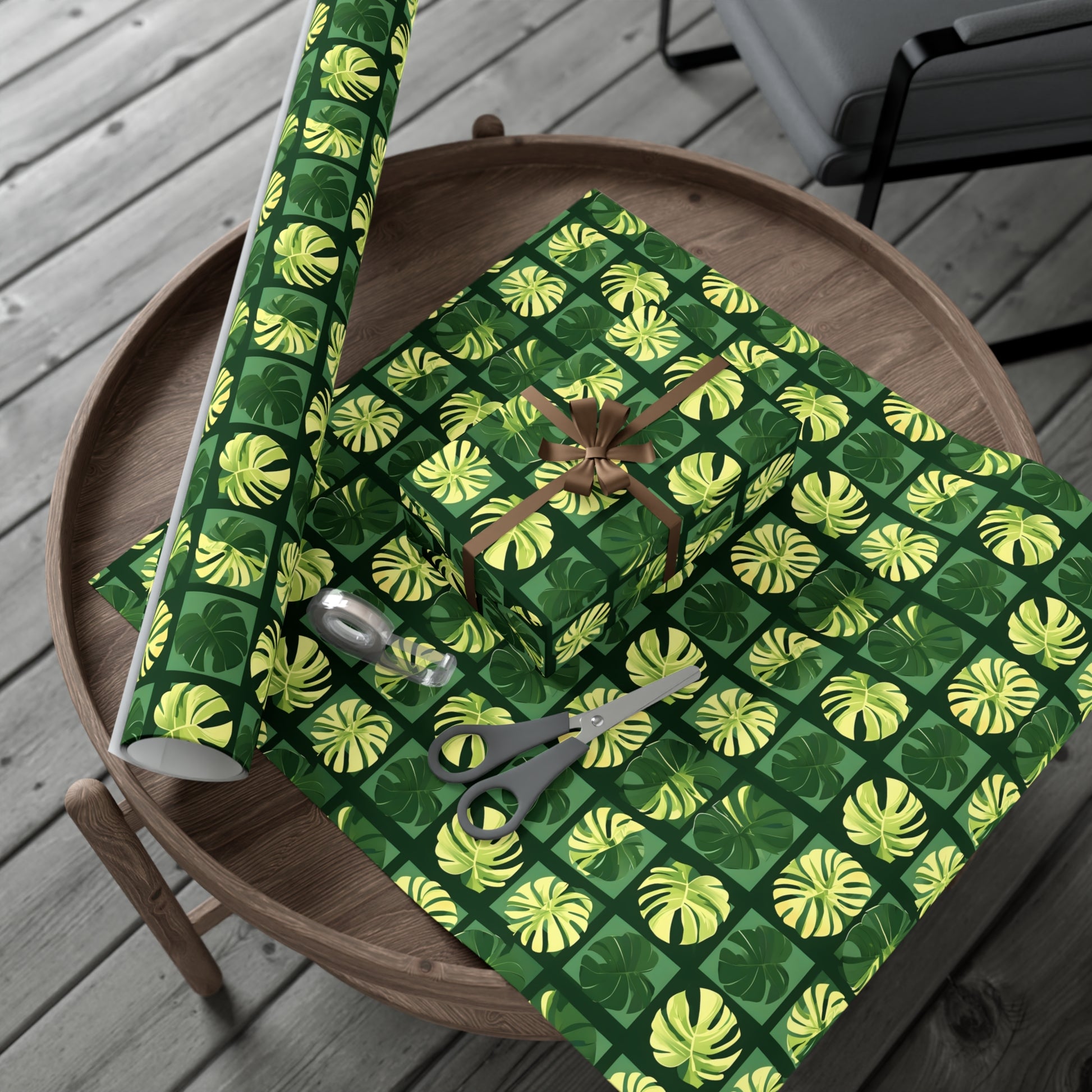 Wrapping Paper, Vibrant Tropical Botanical Pattern With Monstera Leaves - Gift Wrap Rolls, Eco-Friendly Gift Wrap, Holiday Season Wrapping