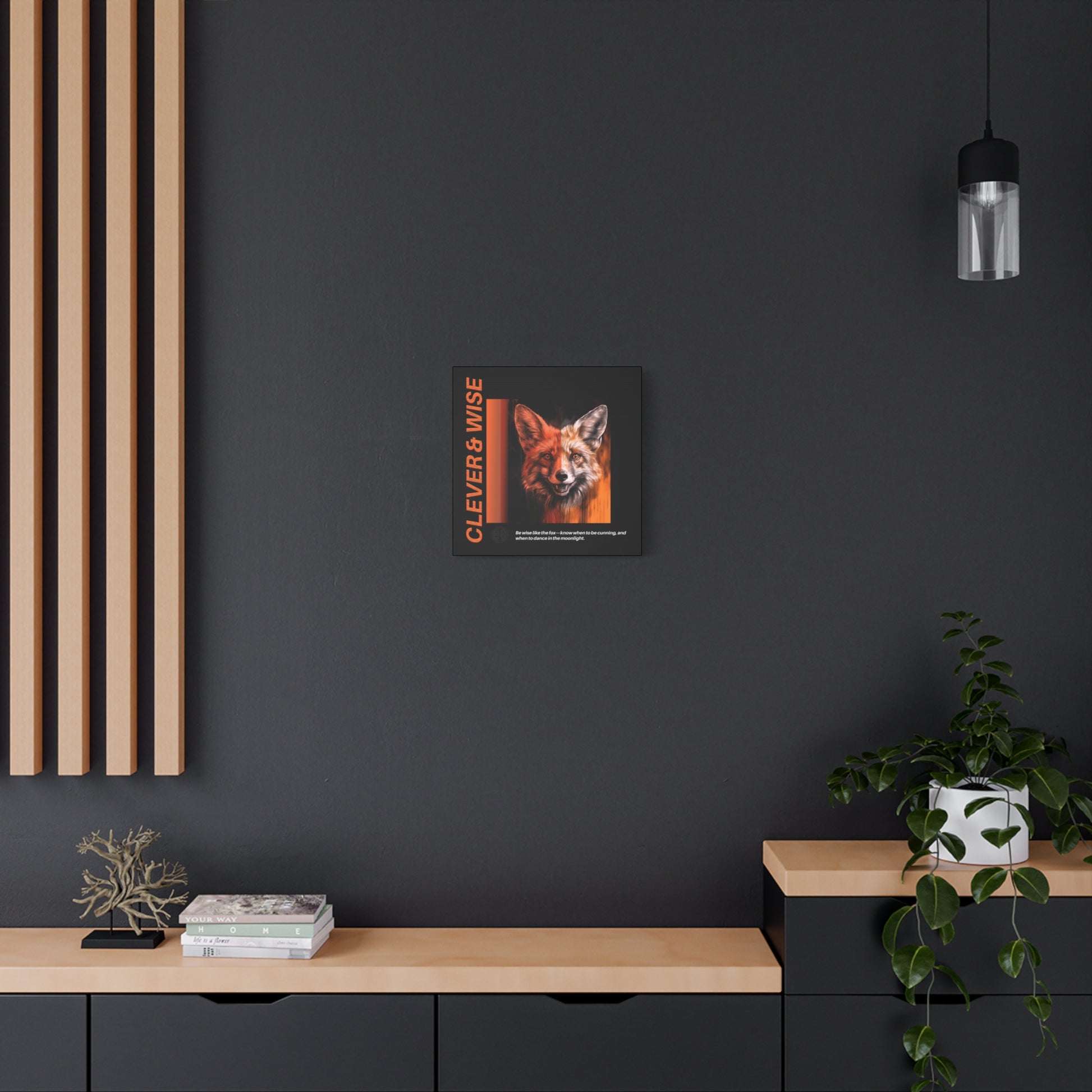Fox Canvas Art, Inspirational & Wise Wall Decor, Nature Gift, Wildlife, Abstract Animal Artwork, Clever Motivational Matte Canvas
