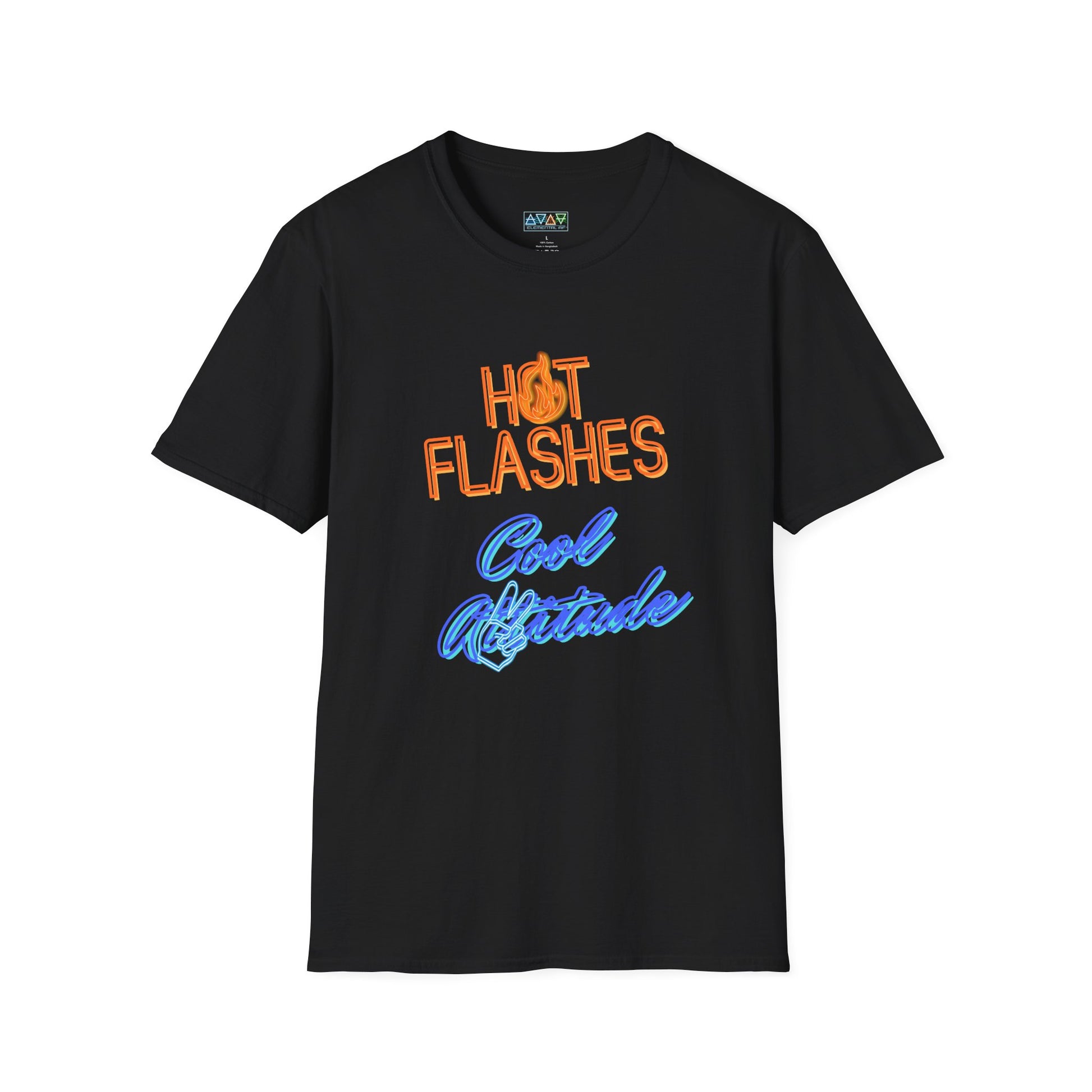 Hot Flashes & Cool Attitude Unisex T-Shirt, Funny Graphic Tee, Gift for Women, Casual Wear, Birthday Present, Summer Fashion