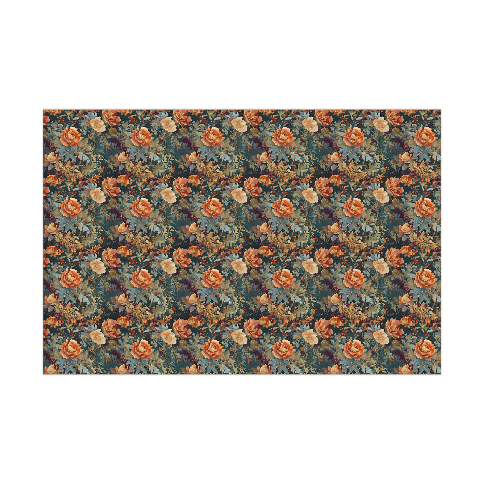 Gift Wrap Papers, Art Nouveau Floral Pattern, Autumn Hues, Wrapping Paper Roll, Holiday Gift Wrap, Eco-Friendly Gift Wrap