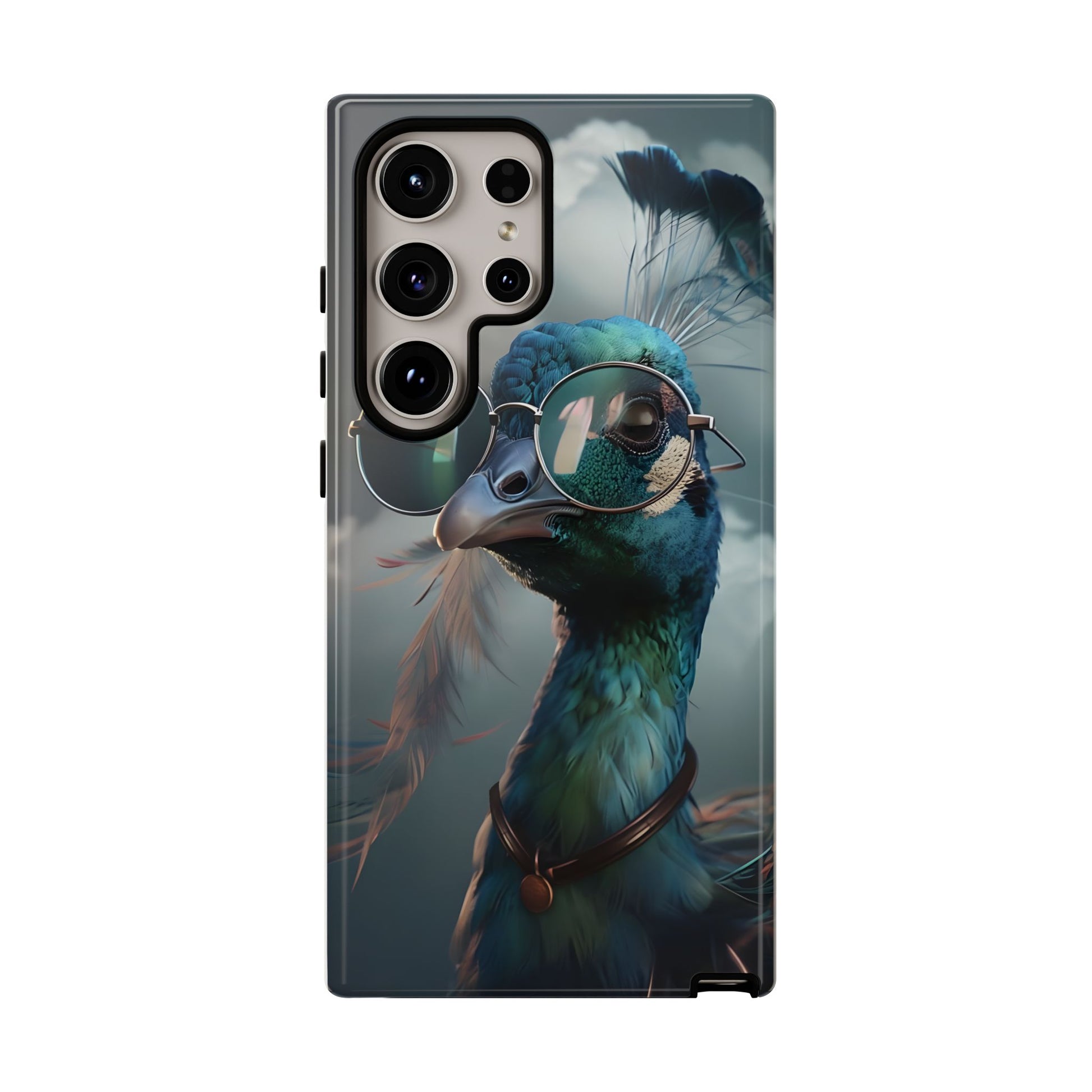 Phone Case, Peacock Design, Neon Lighting, Unique Gift, Hard Shell Cover, Protective Sleeve