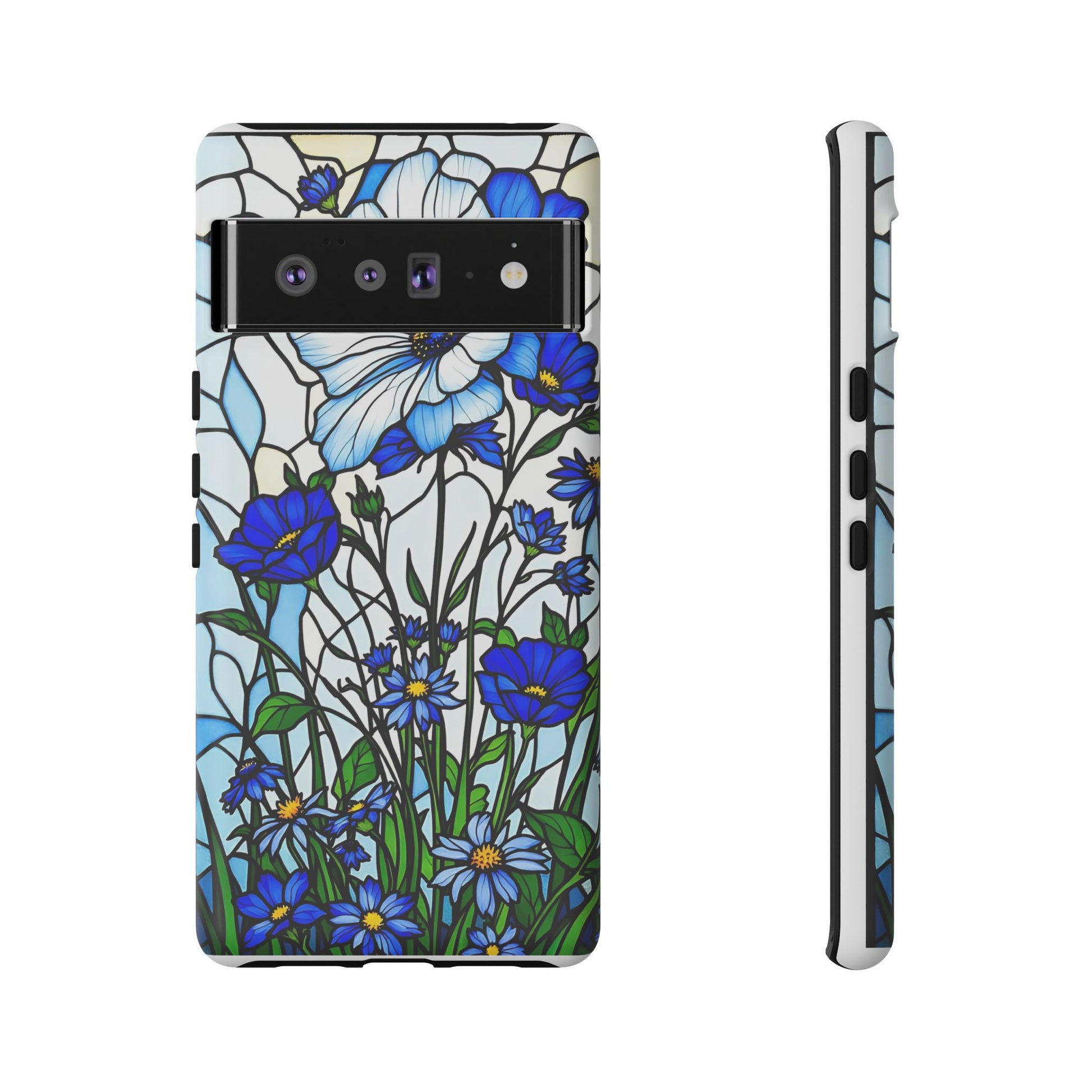 Botanical Stained Glass Tough Case - Floral Phone Cover, Protective Phone Case, Flower Pattern Phone Shell, Nature Inspired Smartphone Case,