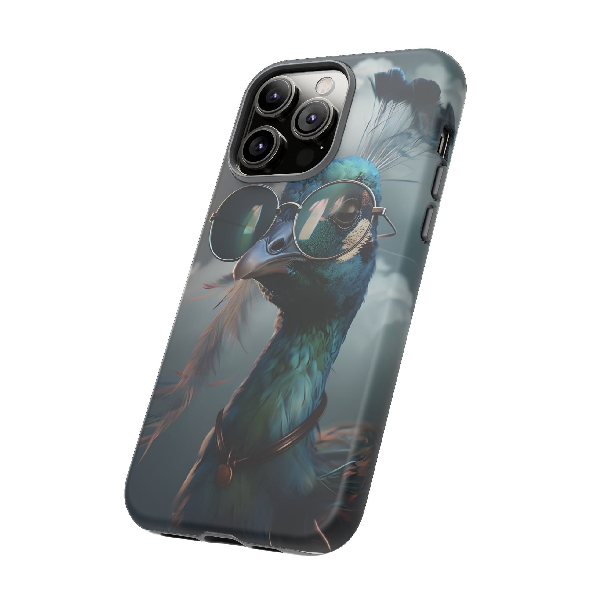 Phone Case, Peacock Design, Neon Lighting, Unique Gift, Hard Shell Cover, Protective Sleeve