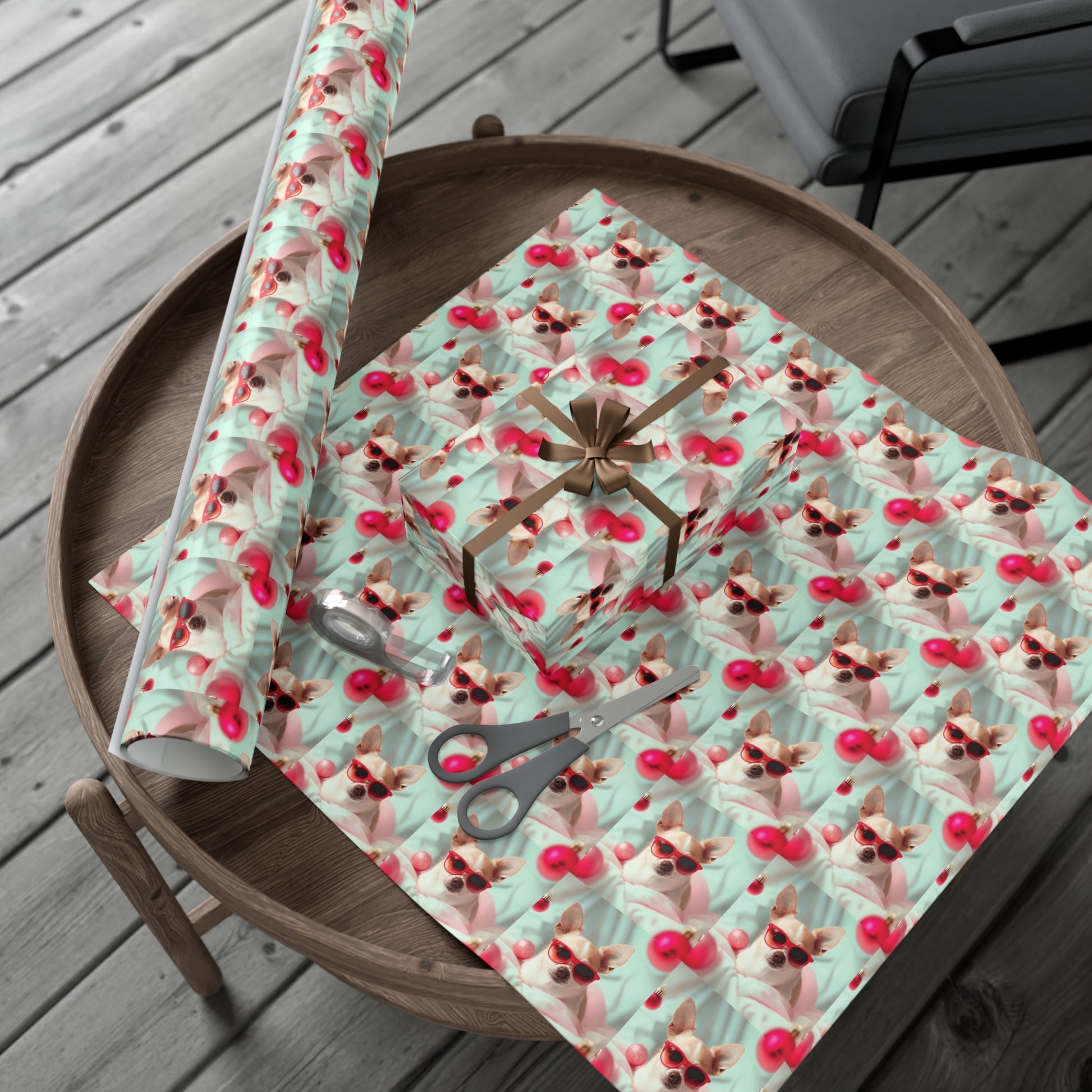 Gift Wrap Papers, Chihuahua In Sunglasses Over Soft Pastel - Wrapping Sheets, Cute Dog Lover Gift, Animal Print, Pet Owner Supplies, Pastel