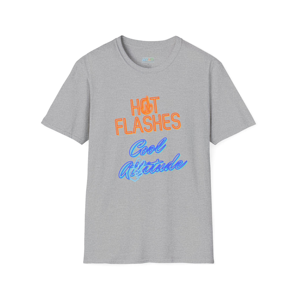 Hot Flashes & Cool Attitude Unisex T-Shirt, Funny Graphic Tee, Gift for Women, Casual Wear, Birthday Present, Summer Fashion