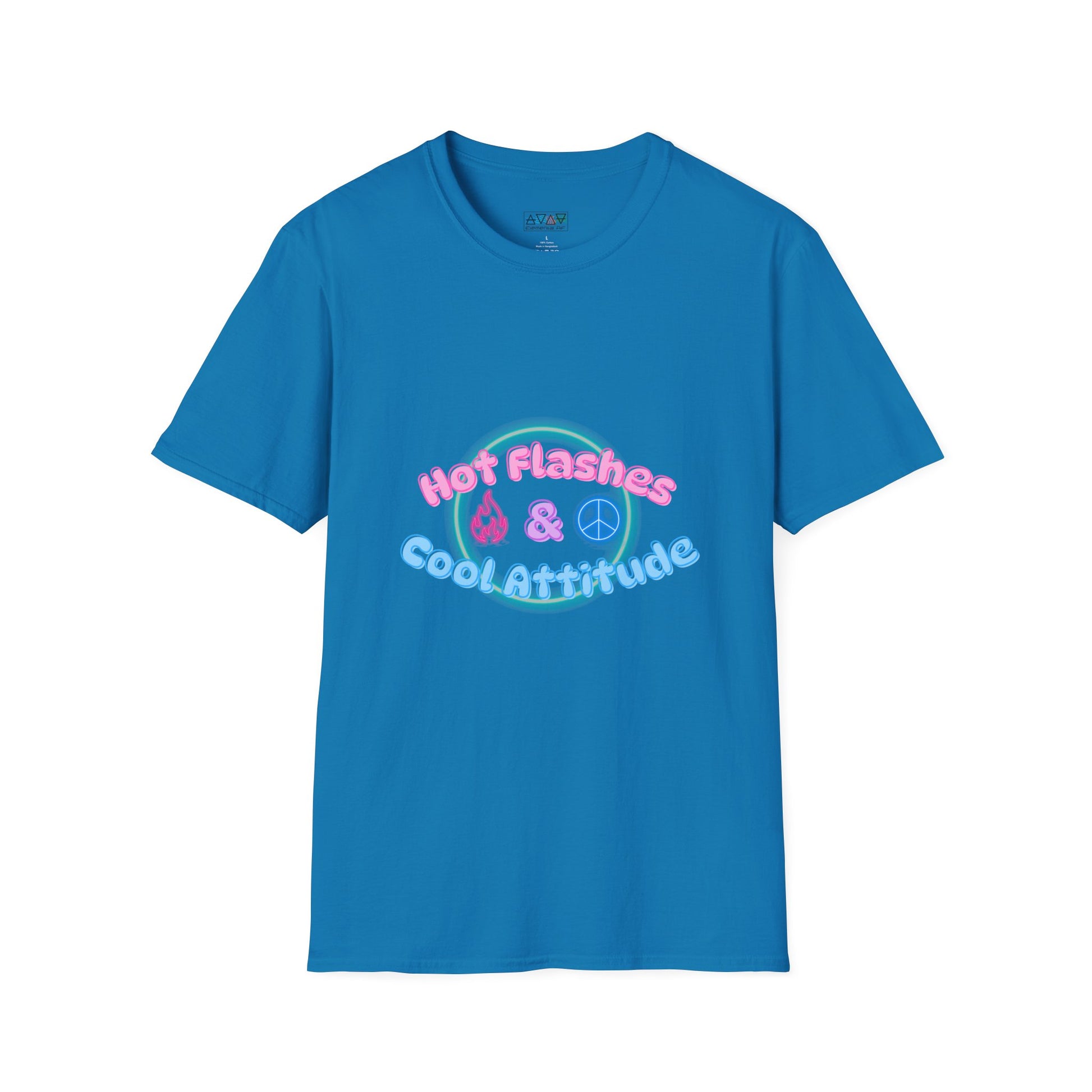 Midlife Women's Hot Flashes Cool Attitude Unisex Softstyle T-Shirt, Menopause Shirt, Funny Graphic Tee, Mom Gift, Birthday Present