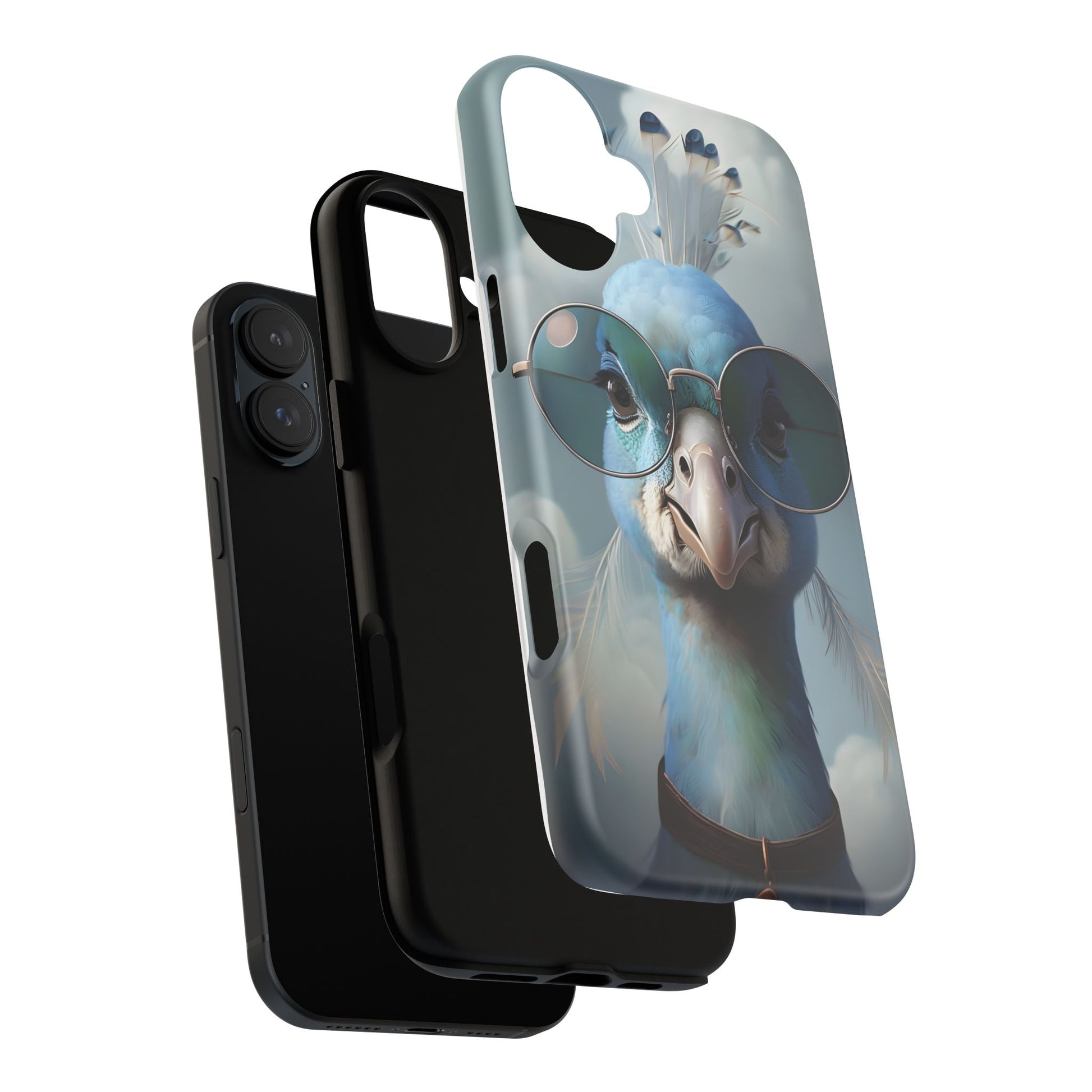 Phone Case, Glamorous Peacock Wearing Sunglasses - Protective Cover, Unique Gift, Trendy Accessories, Animal Lover, Fashionable Mobile Shell