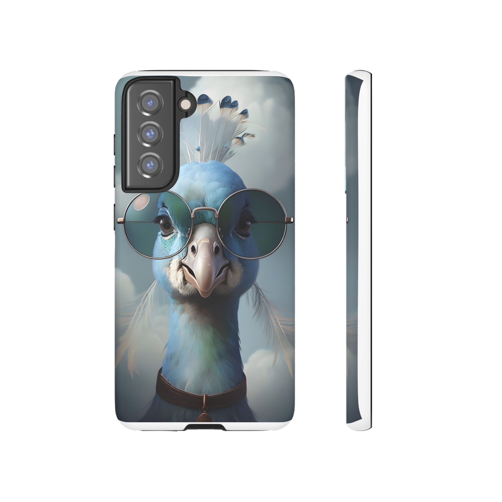 Phone Case, Glamorous Peacock Wearing Sunglasses - Protective Cover, Unique Gift, Trendy Accessories, Animal Lover, Fashionable Mobile Shell