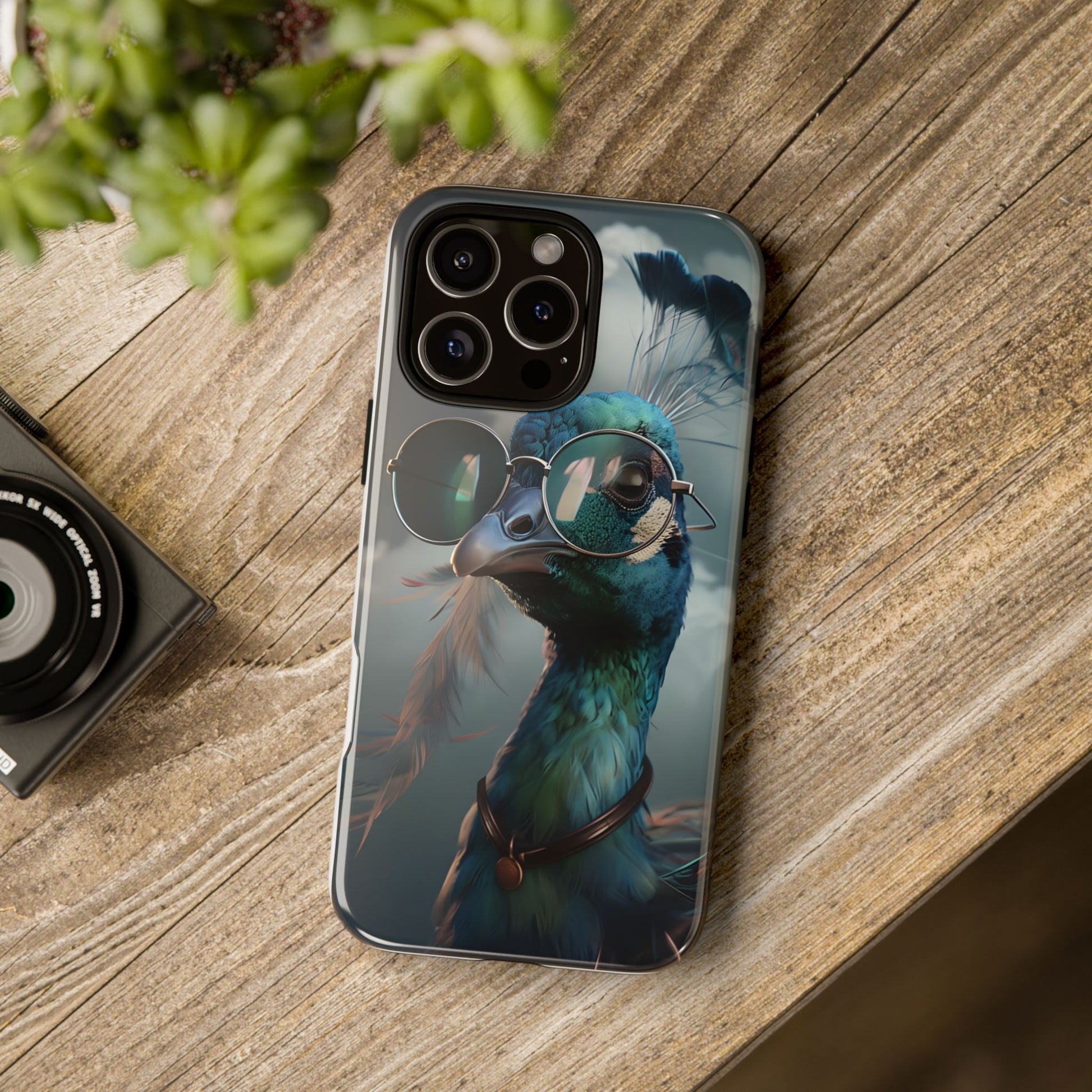 Phone Case, Peacock Design, Neon Lighting, Unique Gift, Hard Shell Cover, Protective Sleeve